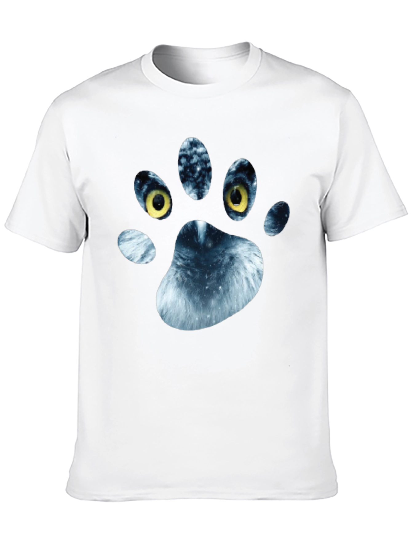Black Wolf Paw Print Graphic T-Shirt view 10