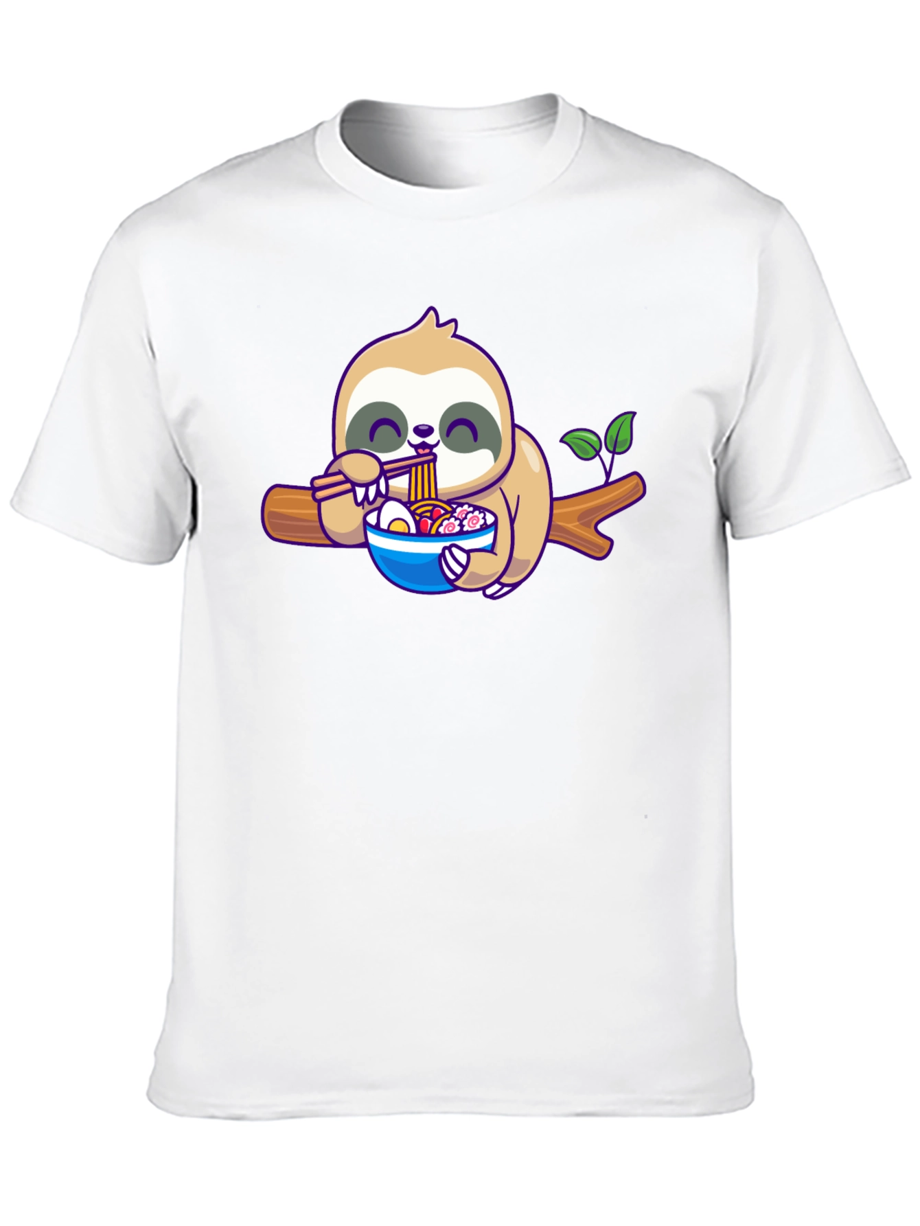 Black Sloth Ramen T-Shirt: Cute Cartoon Animal Tee view 10