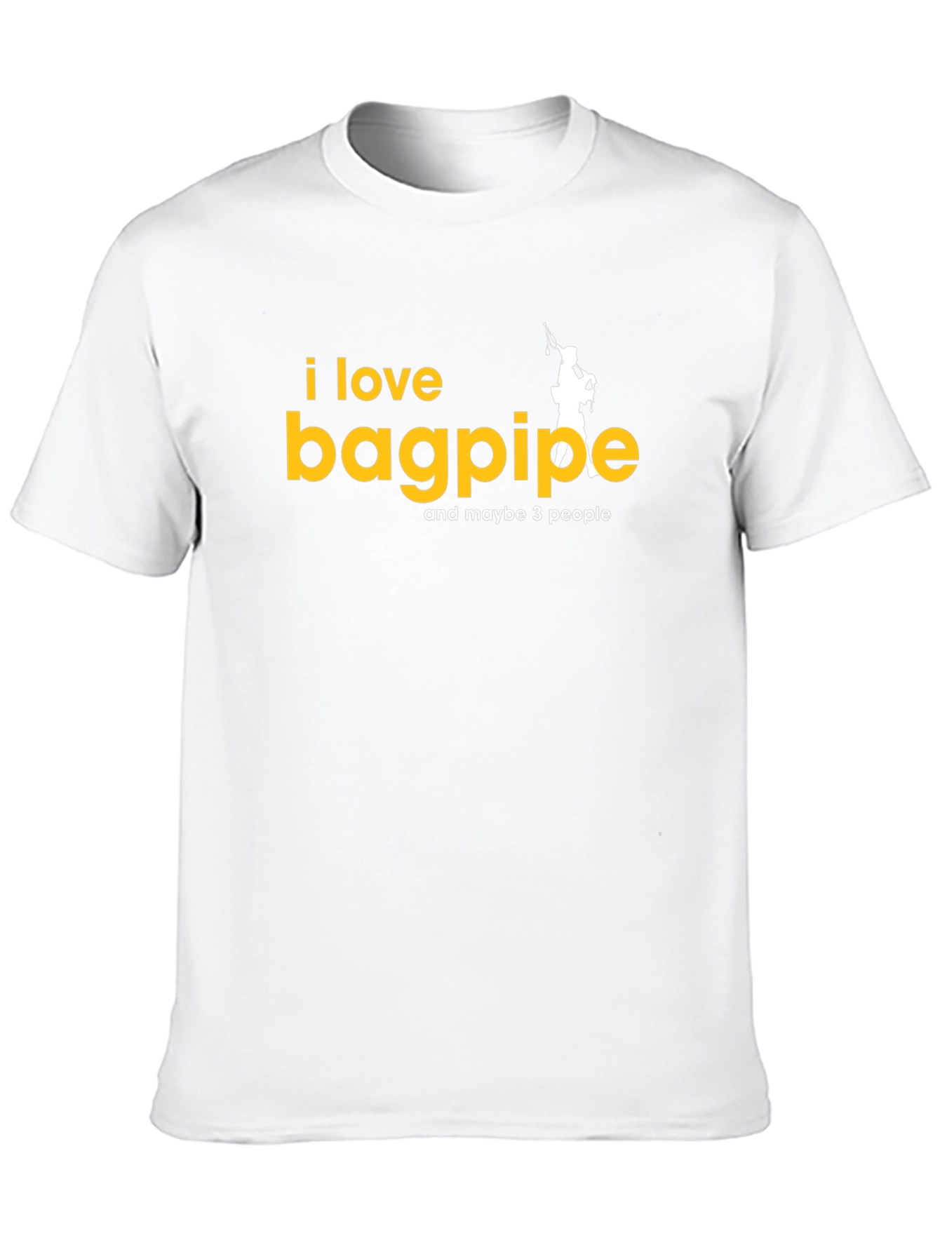 Black I Love Bagpipes T-Shirt - Funny Musician Tee view 10
