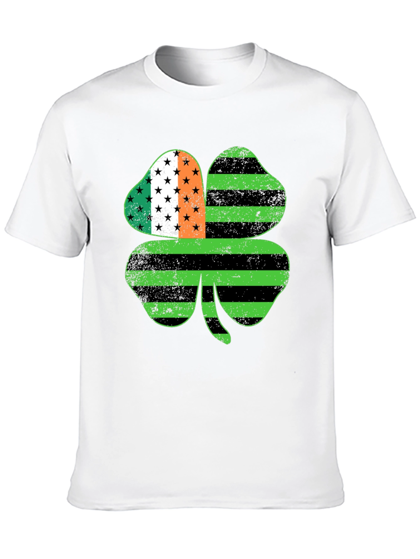 Black St. Patrick's Day Shamrock T-Shirt view 10