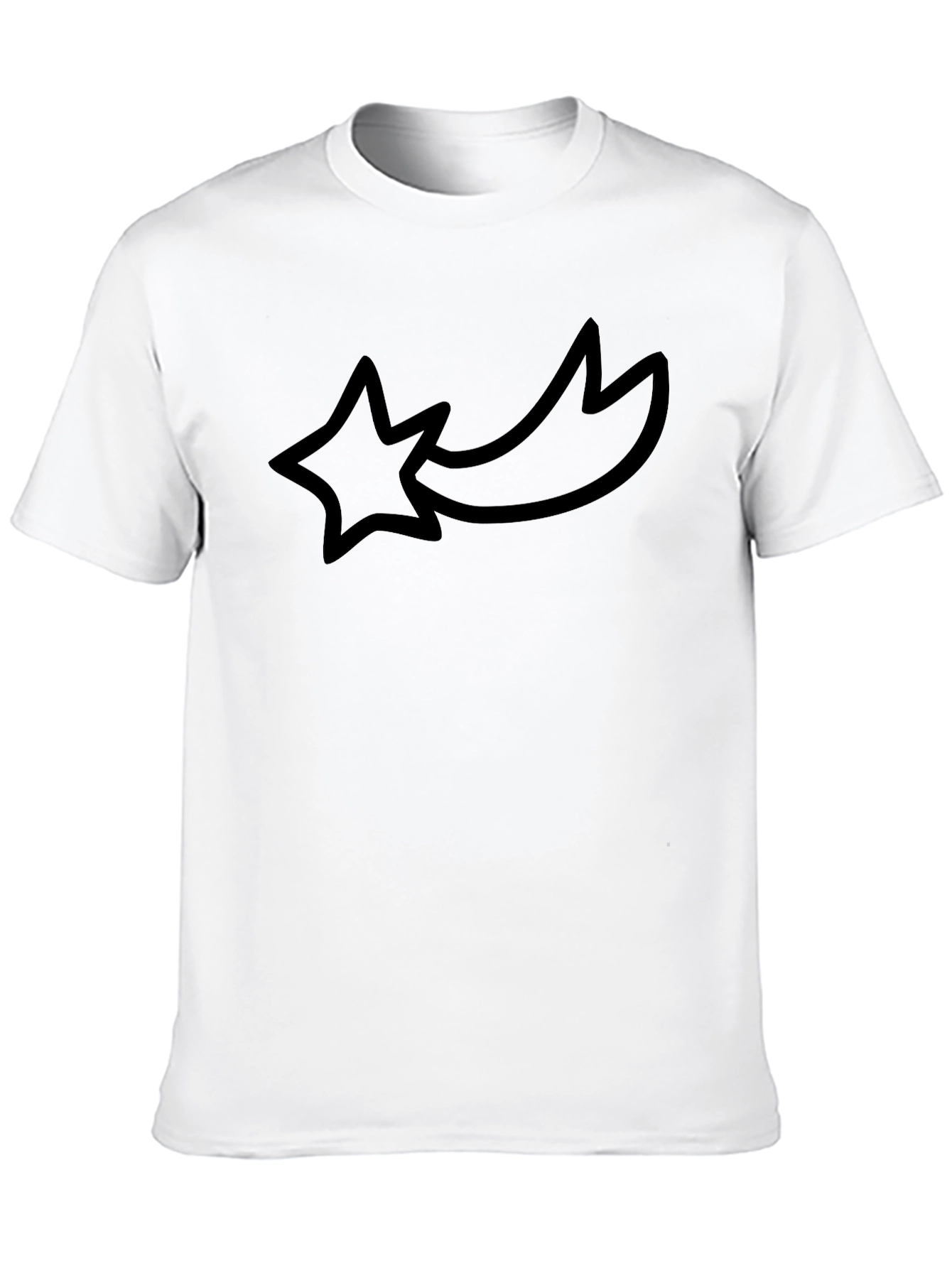 Black Black Graphic Tee - Shooting Star Design view 10