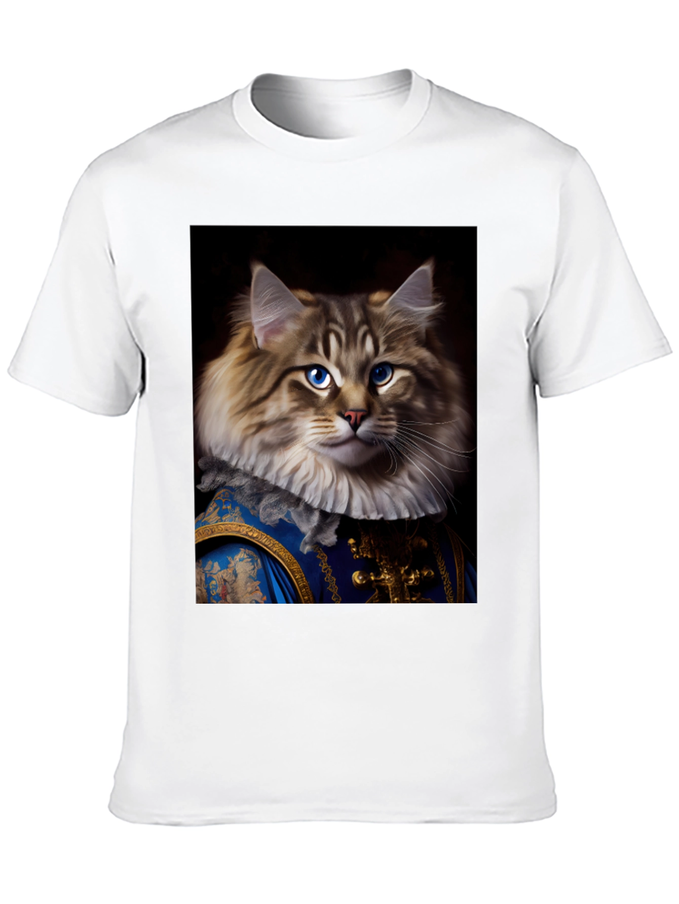 Black Regal Cat Portrait T-Shirt view 10