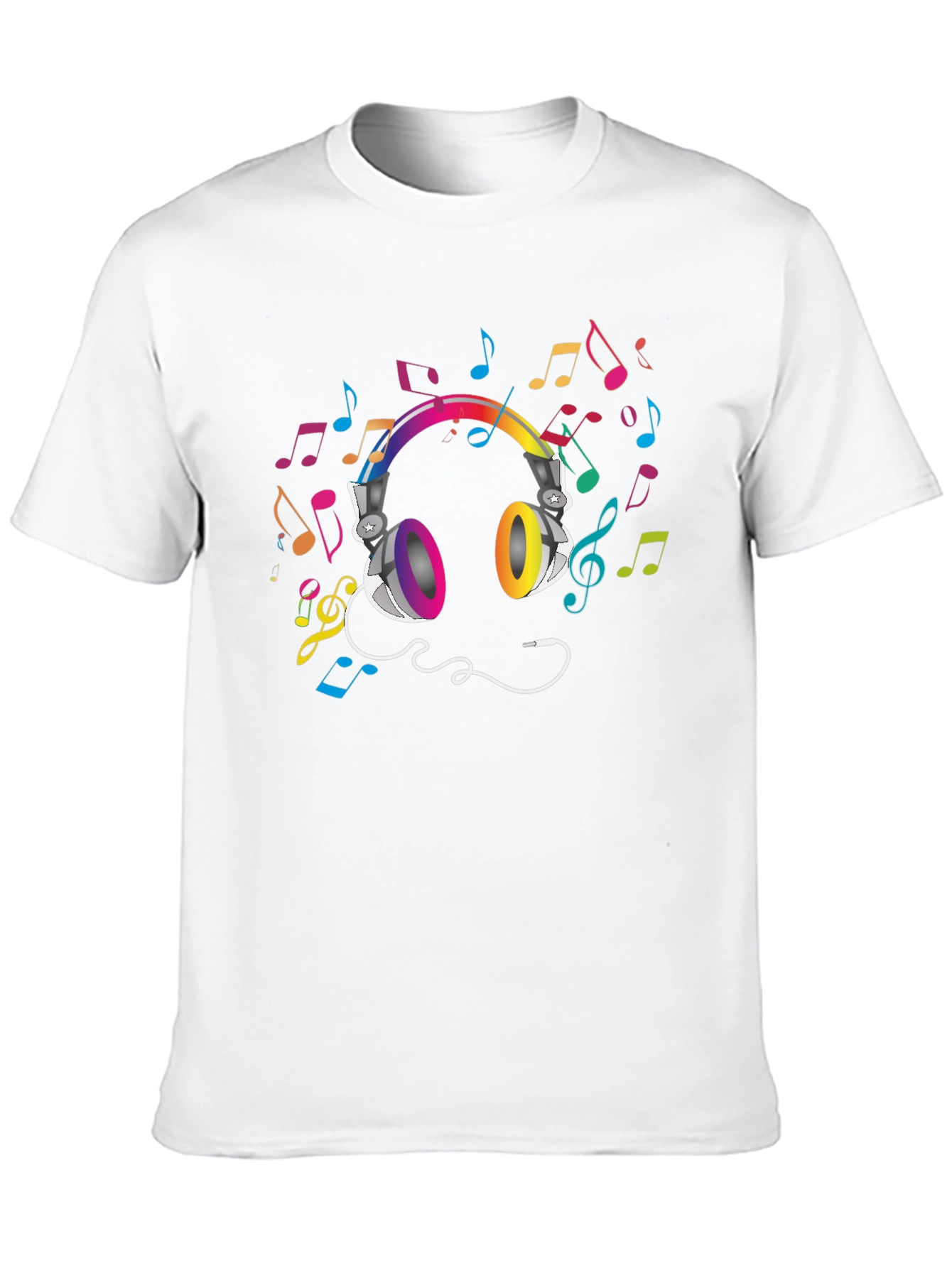 Black Musical Headphones Graphic Tee - Black view 10