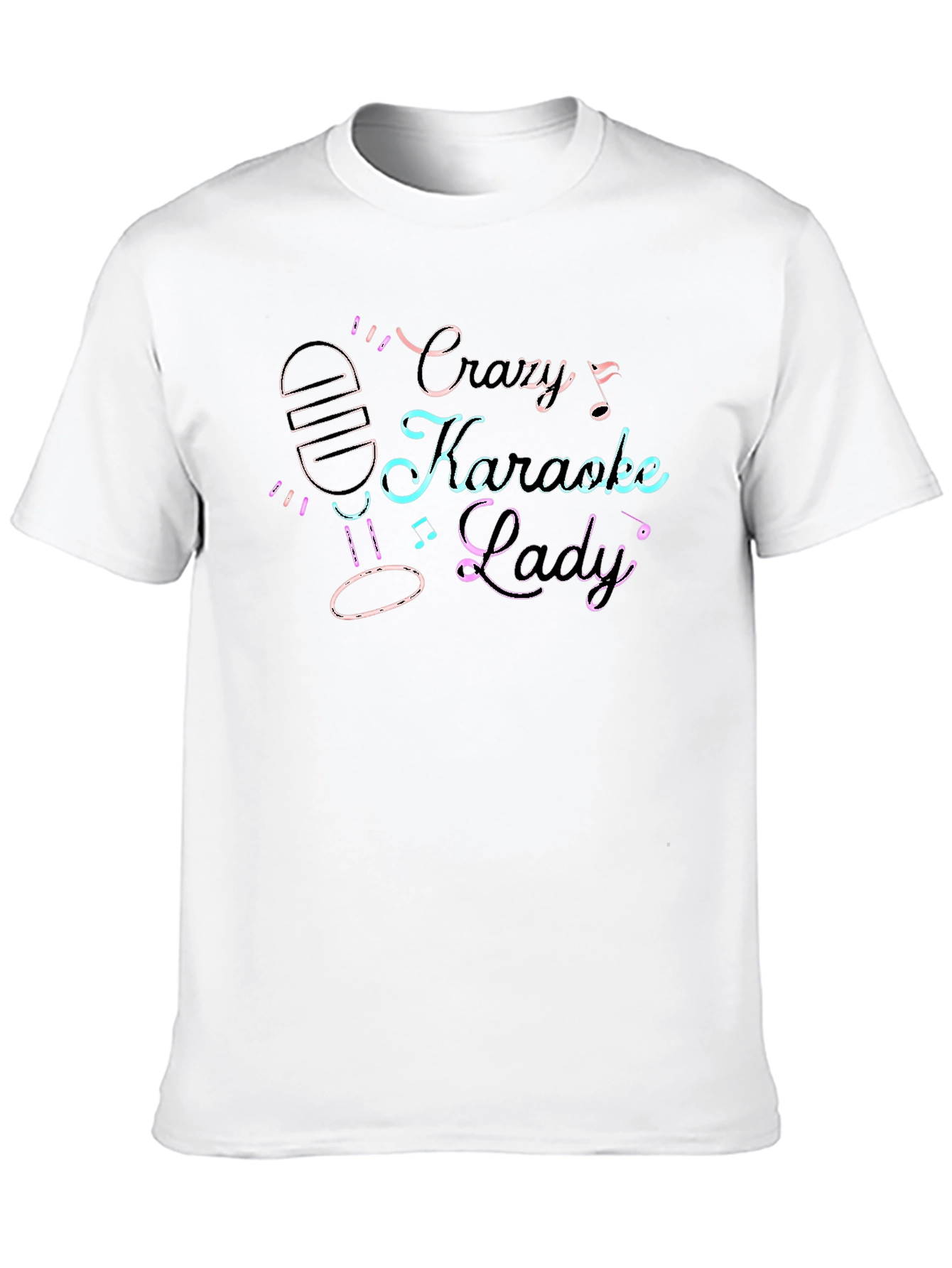 Black Crazy Karaoke Lady Black T-Shirt view 10