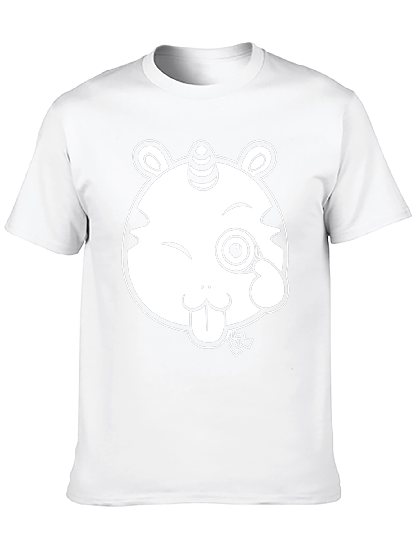 Black Winking Unicorn Bear Black T-Shirt view 10