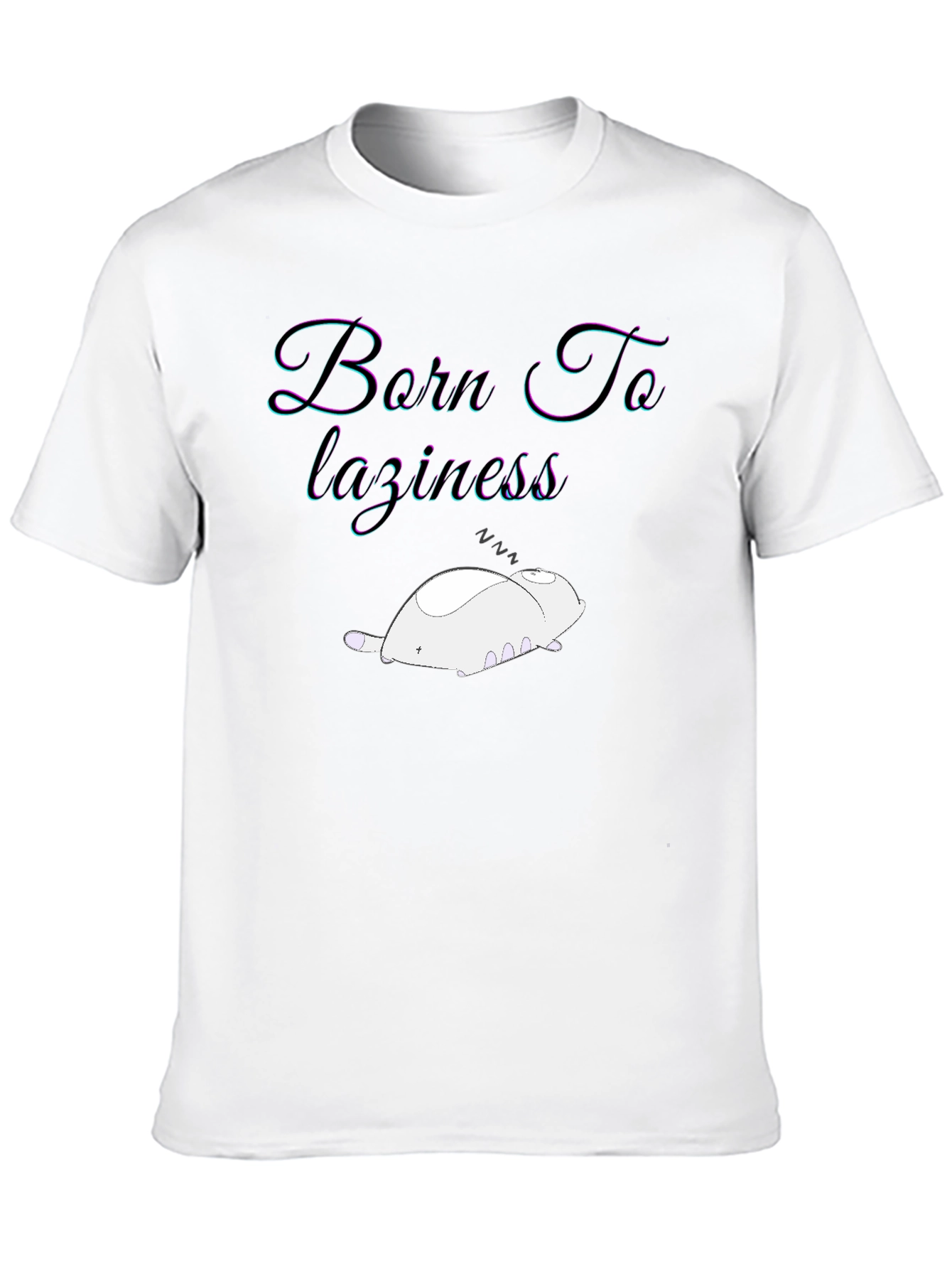 Black Born To Laziness Black Graphic Tee view 10