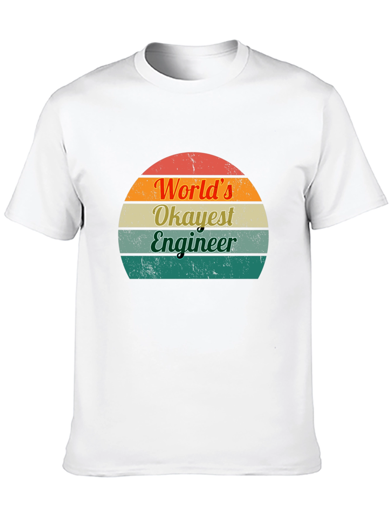 Black World's Okayest Engineer T-Shirt Retro Design view 10
