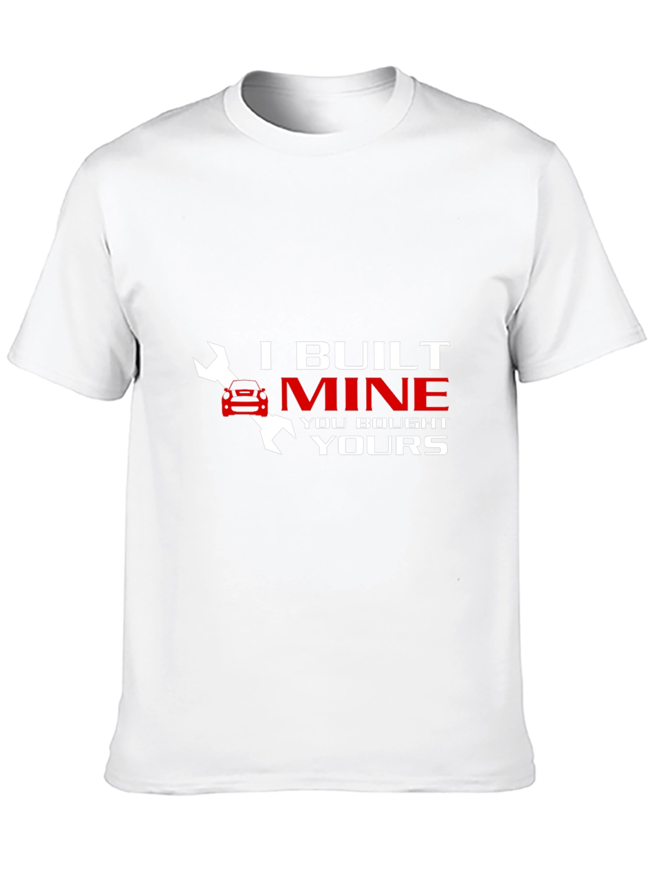 Black I Built Mine Funny Car Mechanic T-Shirt view 10