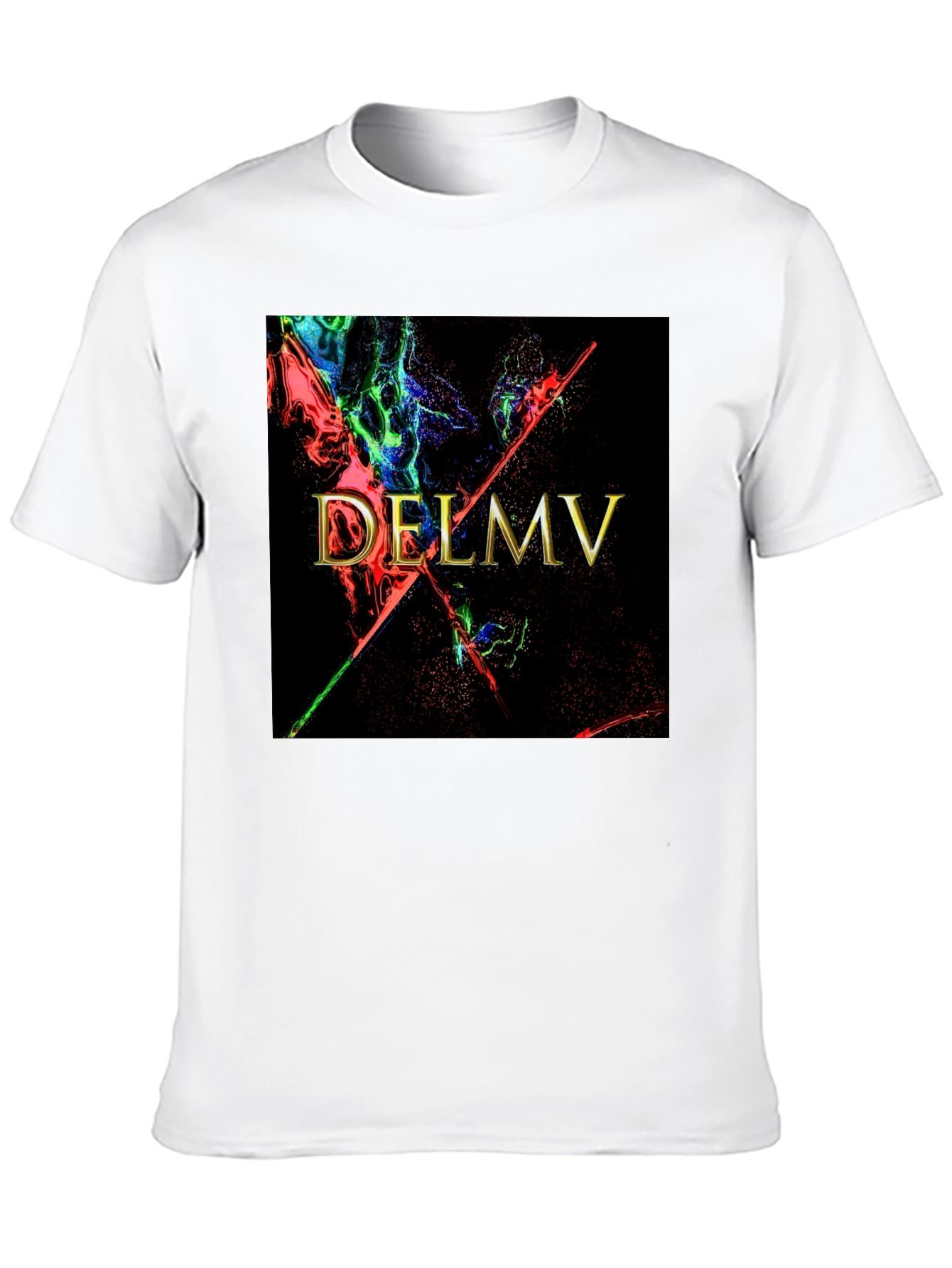 Black DELMV Abstract Graphic Black T-Shirt view 10