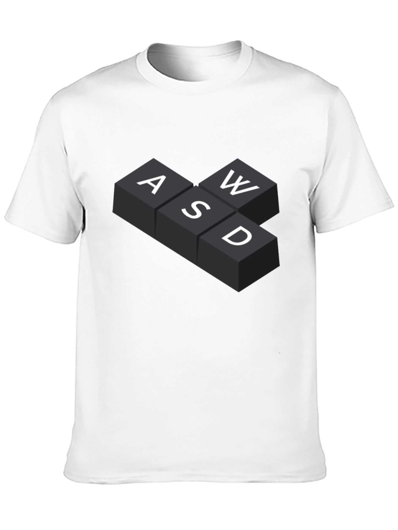 Black WASD Gaming Keys T-Shirt - Black view 10