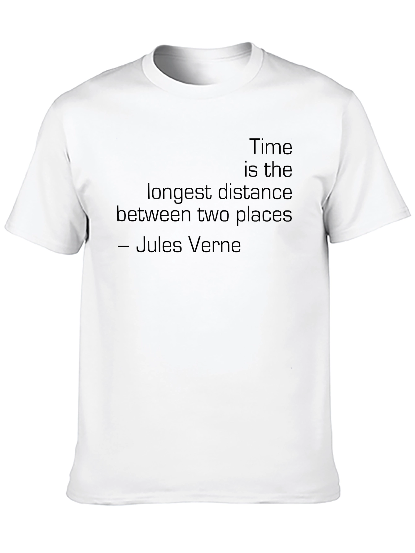 Black Jules Verne Quote T-Shirt - Time is the Longest Distance view 10