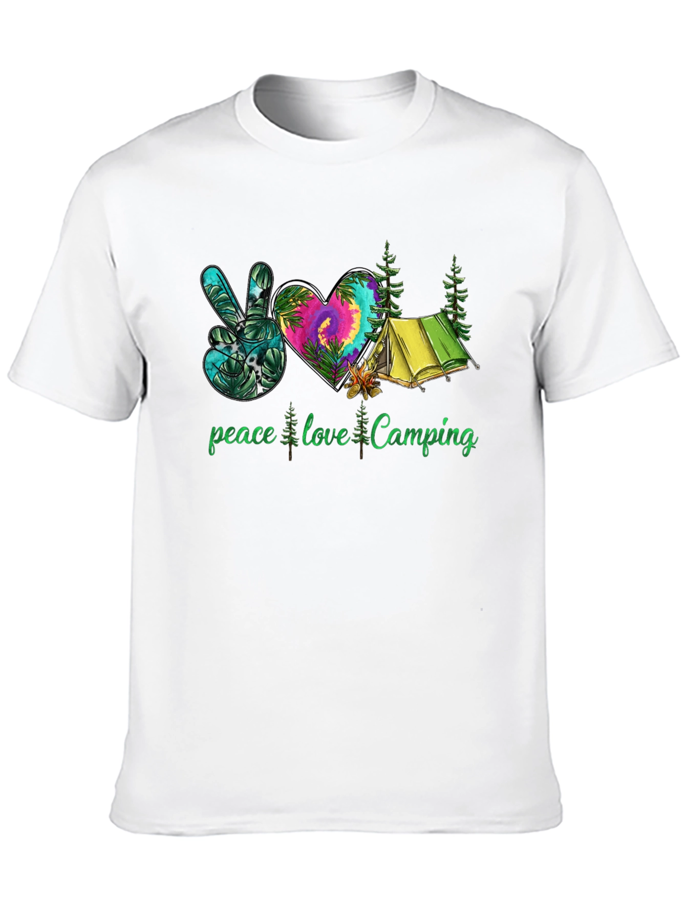 Peace Love Camping Graphic T-Shirt - 10