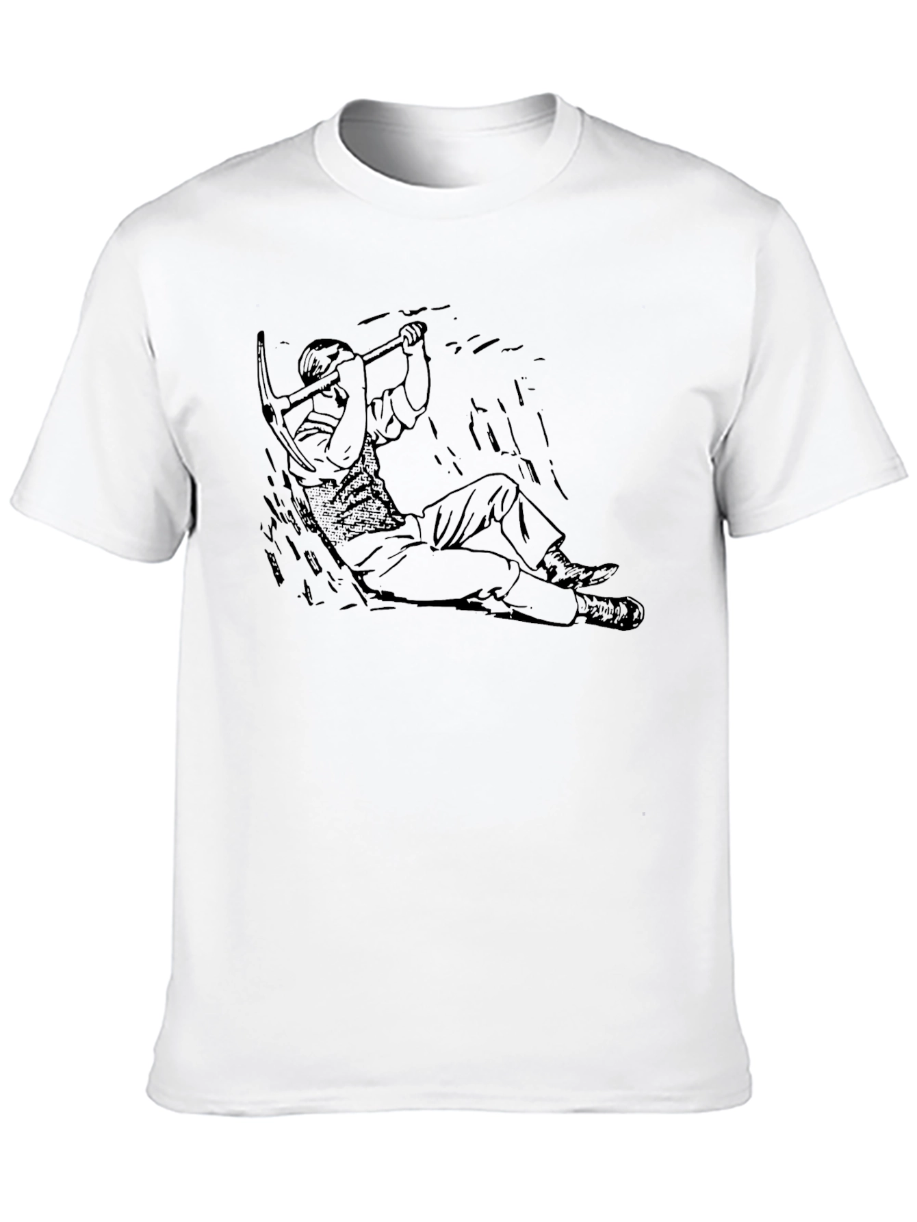 Black Miner Graphic Tee - Black Cotton T-Shirt view 10