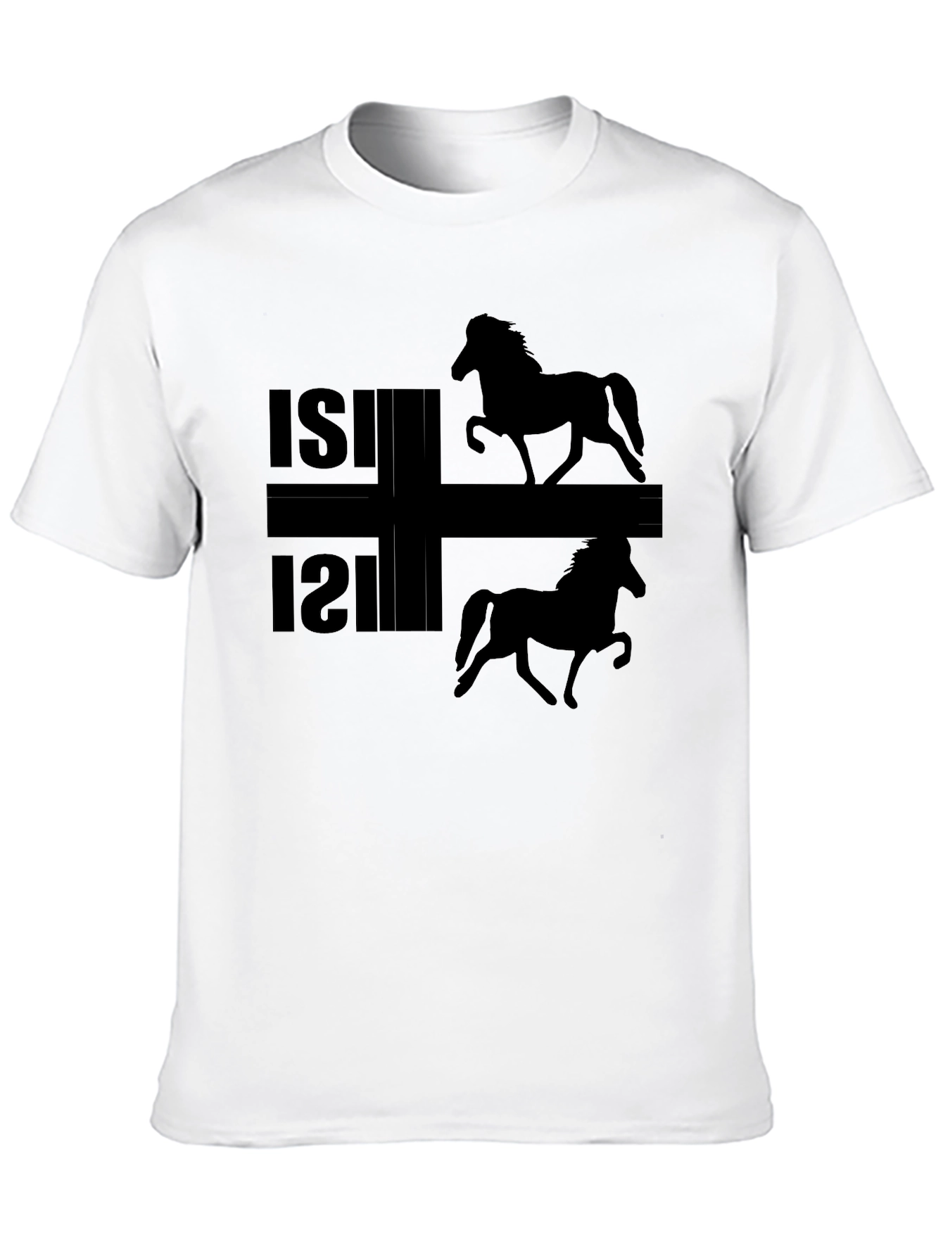 Icelandic Horse Black T-Shirt  - 10