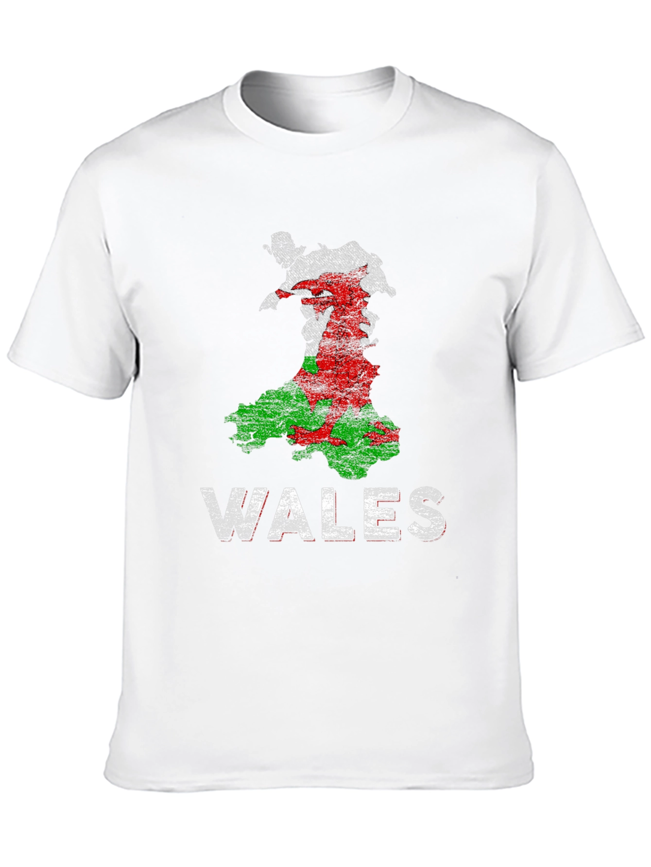 Black Wales Flag Map Graphic T-Shirt view 10