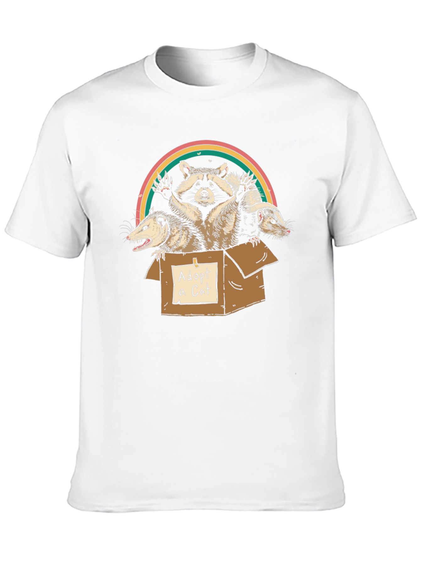 Black Adopt A Cat Funny T-Shirt view 10