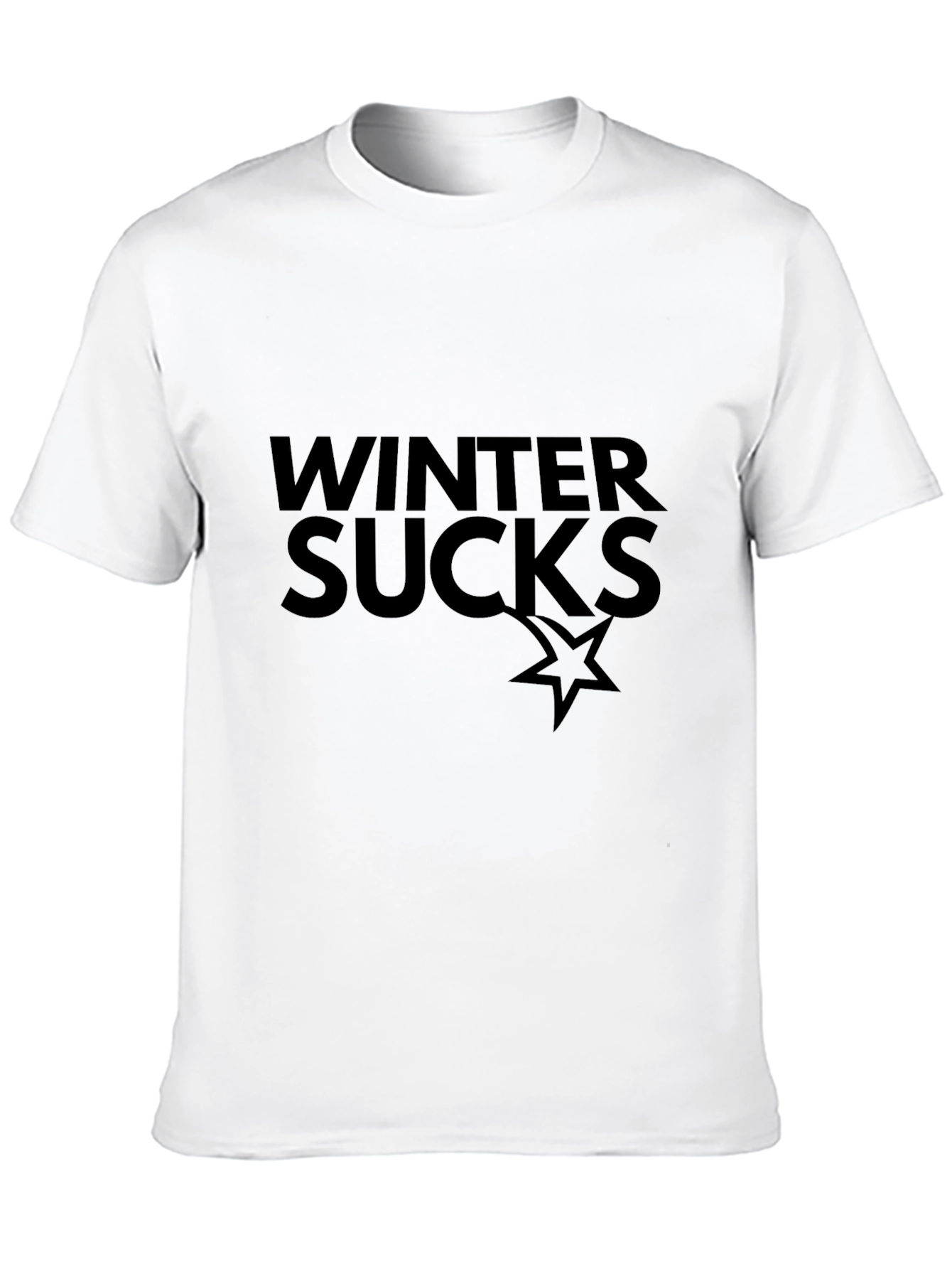 Black Winter Sucks Graphic Tee - Black Cotton Comfort view 10