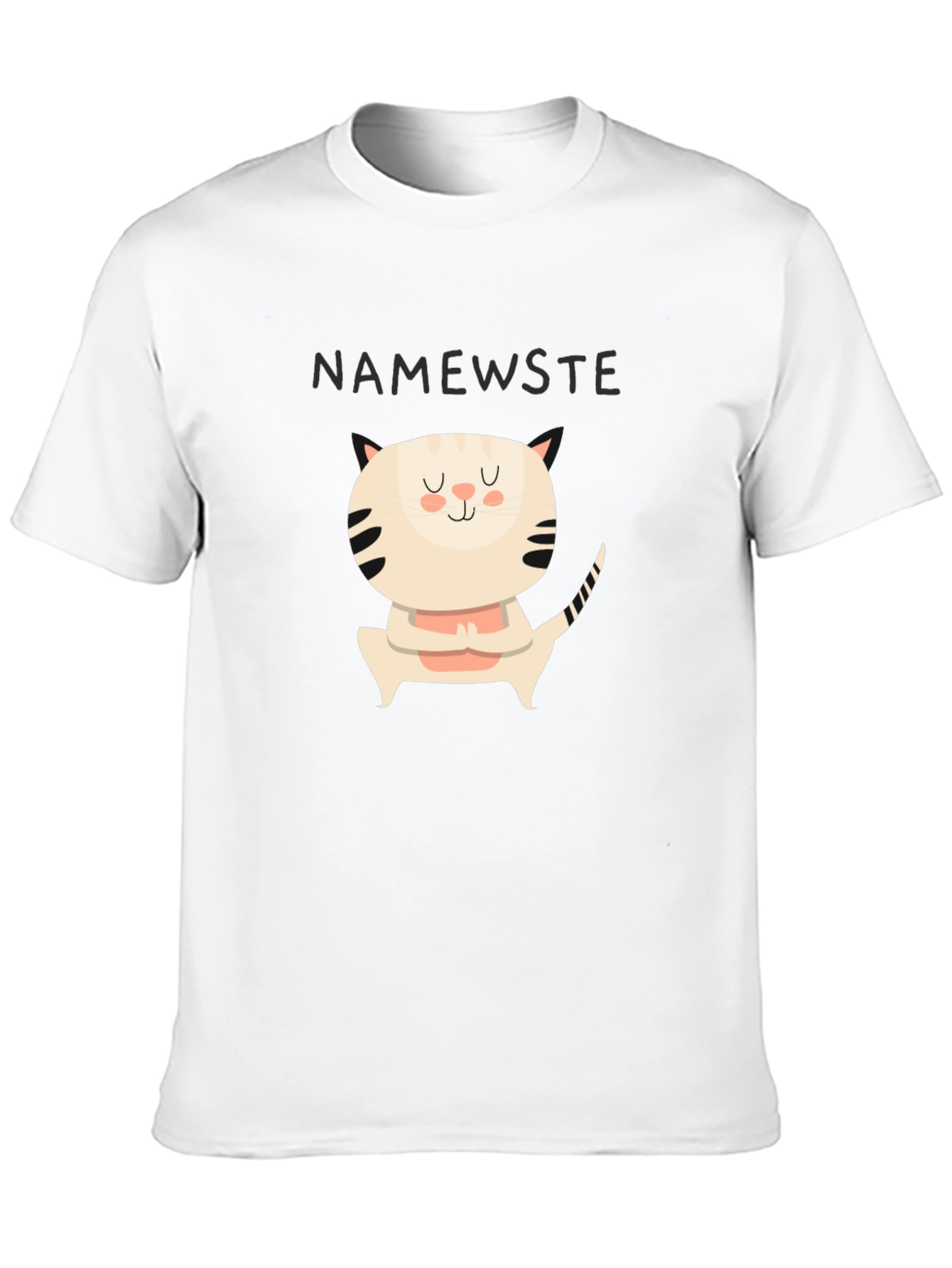 Black Namewste Cat Yoga Black T-Shirt view 10