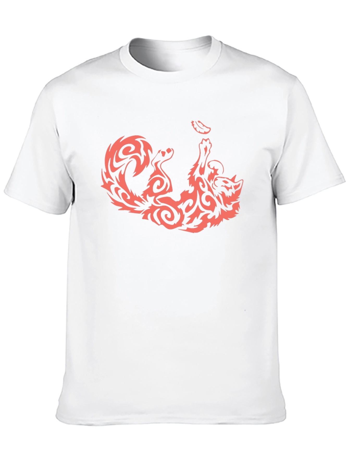 Black Black T-Shirt with Tribal Fox Design view 10