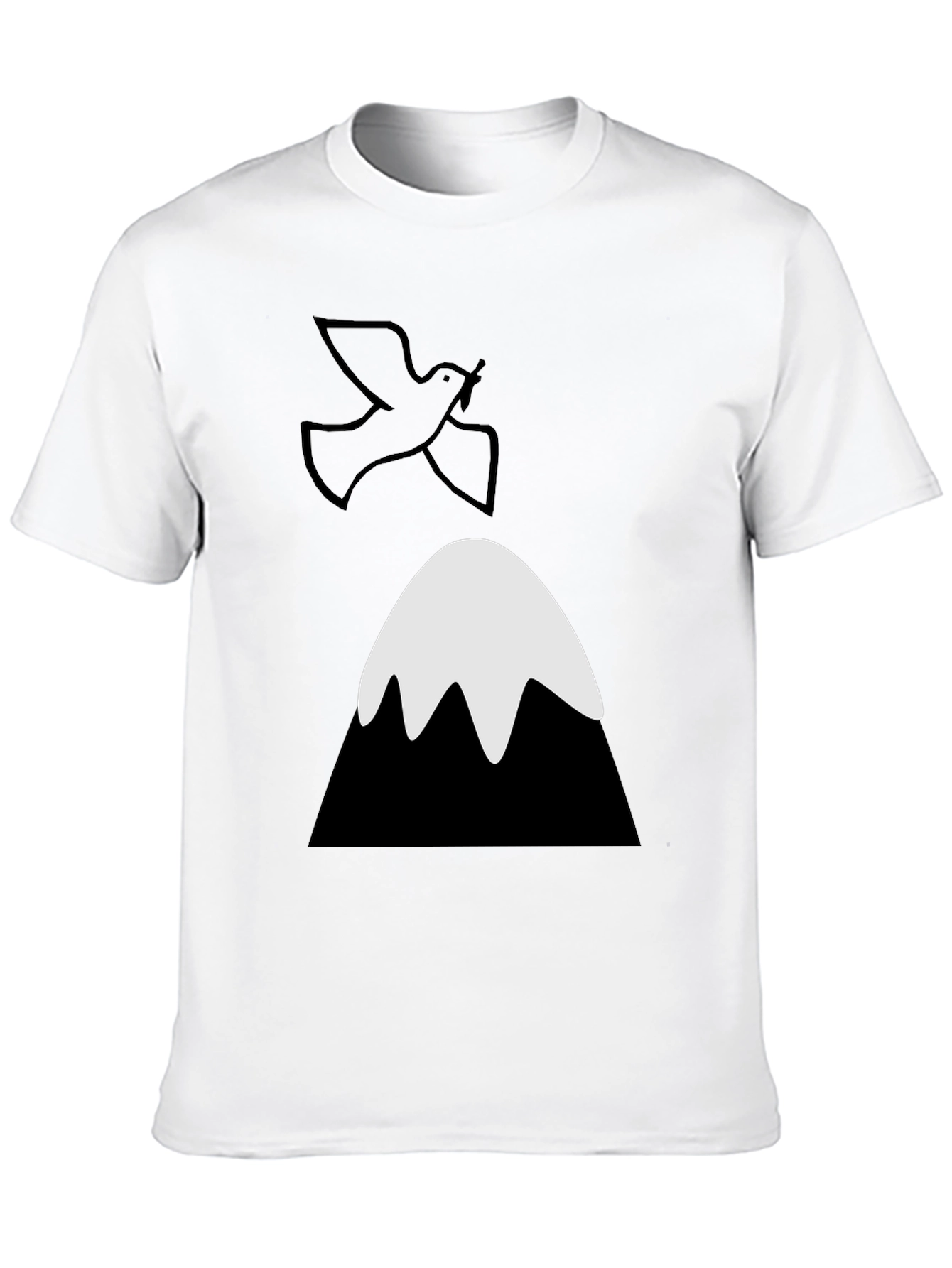 Black Dove Over Mountain Graphic Tee - Unisex Black T-Shirt view 10