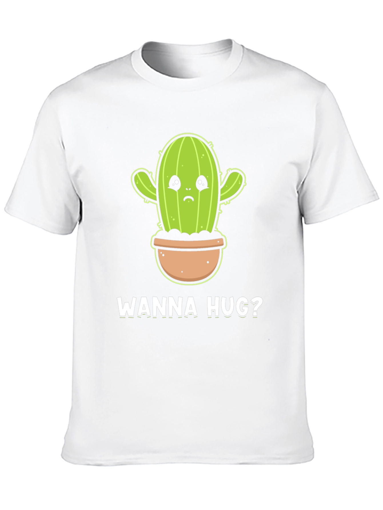 Wanna Hug? Cactus Graphic Tee - Soft Cotton Black T-Shirt - 10