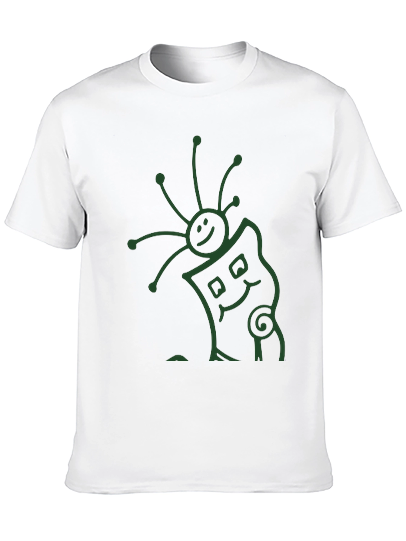 Black Black T-Shirt with Abstract Smiling Creature Graphic view 10