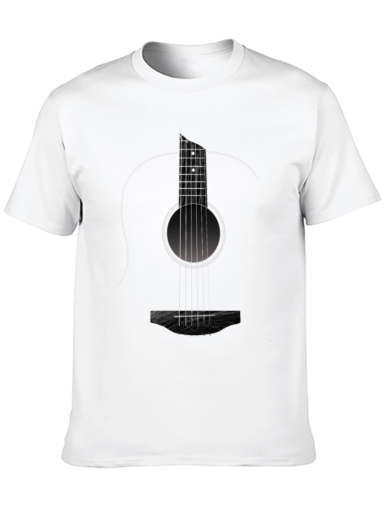 Black Guitar Graphic Black Tee - Music Lover's T-Shirt view 10