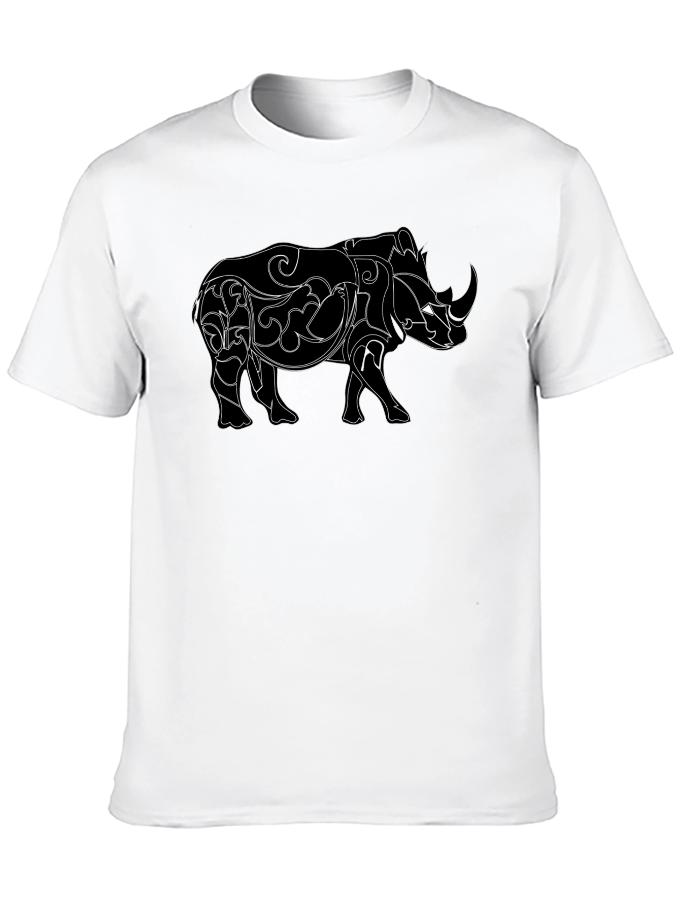 Black Rhinoceros Graphic Black T-Shirt view 10