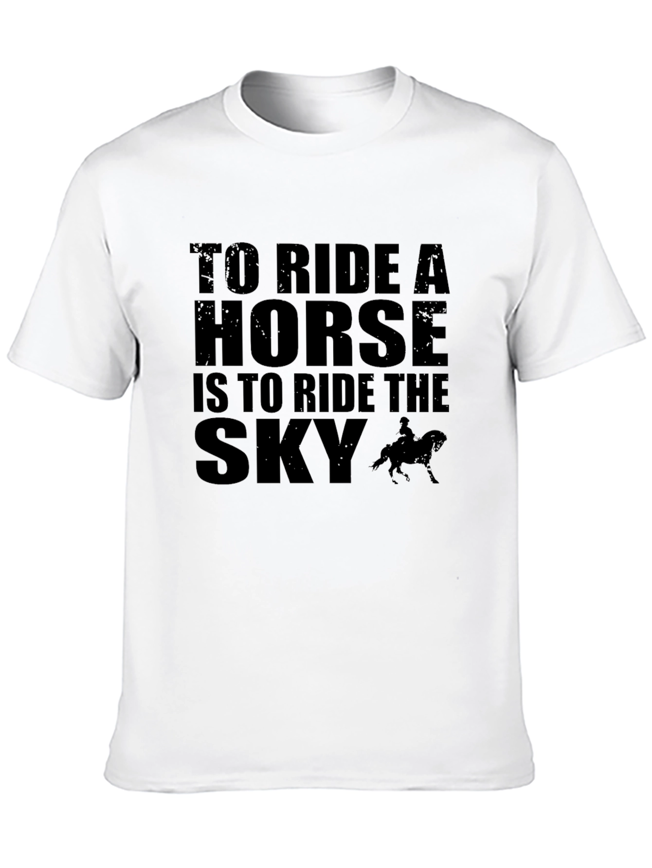 Black Horse Riding T-Shirt: Ride the Sky view 10