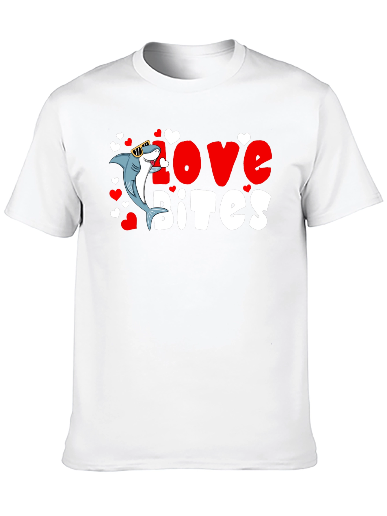 Black Love Bites Shark Valentine's Day T-Shirt view 10