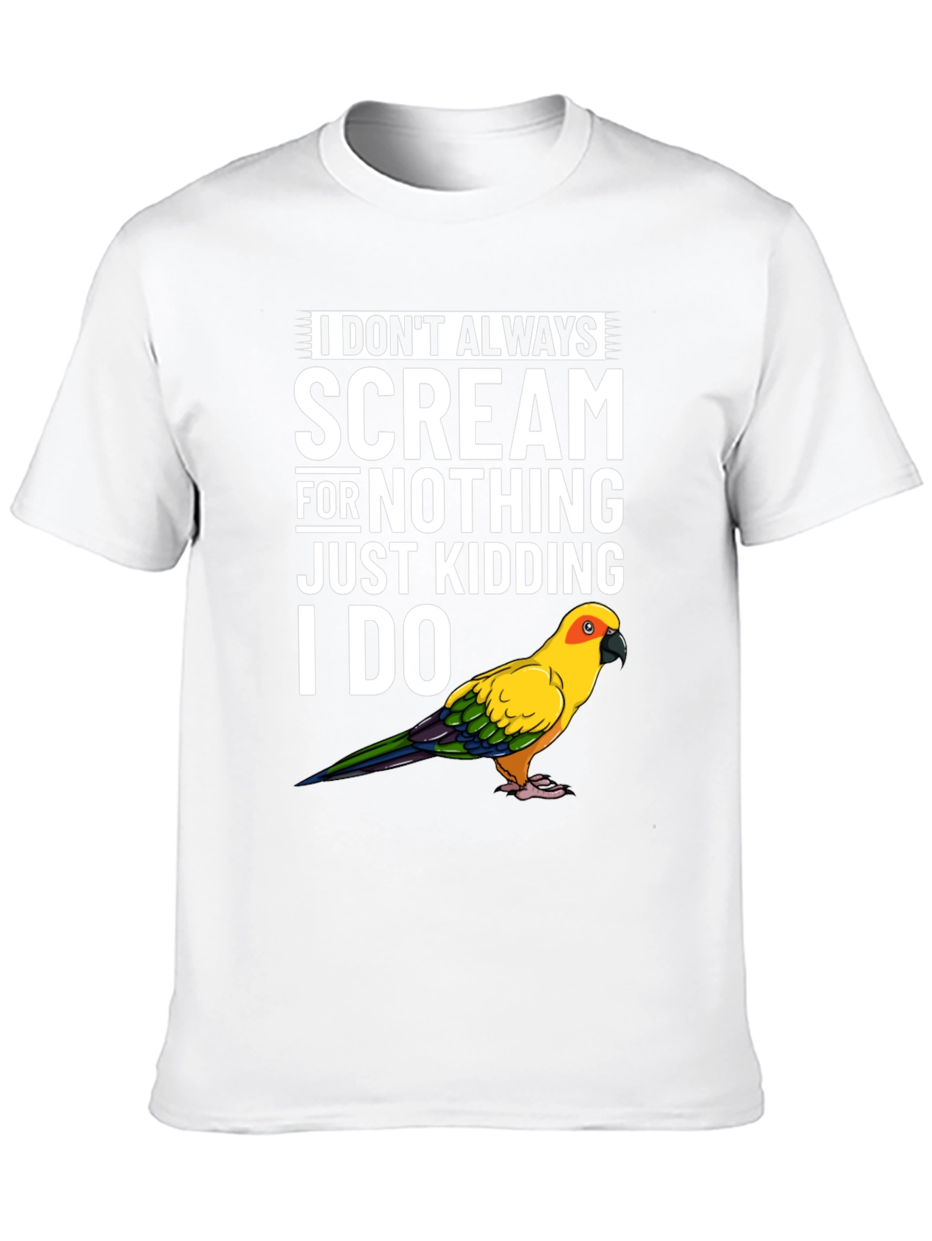 Black Funny Parrot T-Shirt - I Don't Always Scream view 10