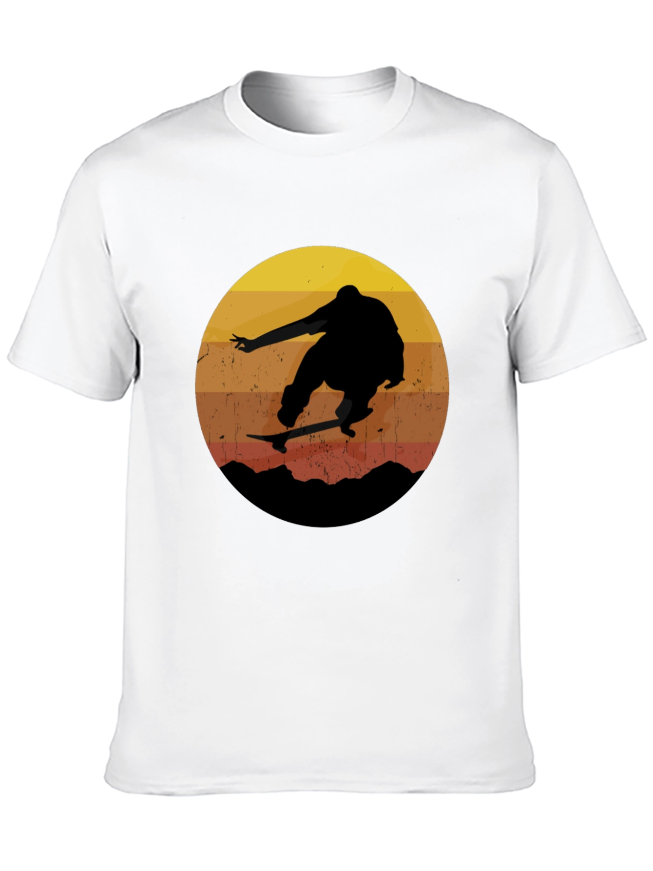 Black Retro Skateboarder T-Shirt view 10