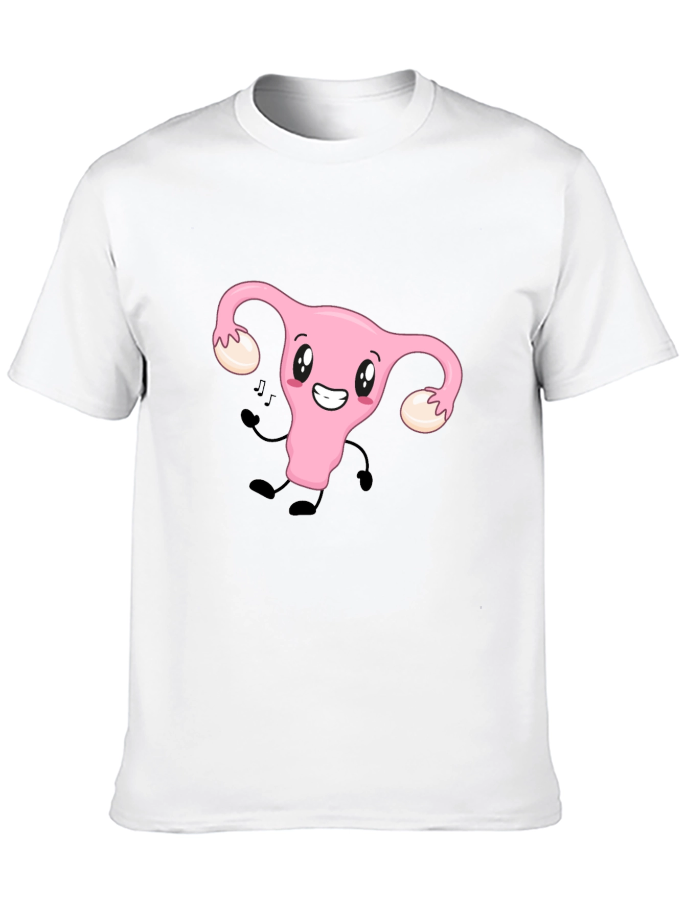 Black Funny Uterus Tee - Black Cotton Graphic T-Shirt view 10