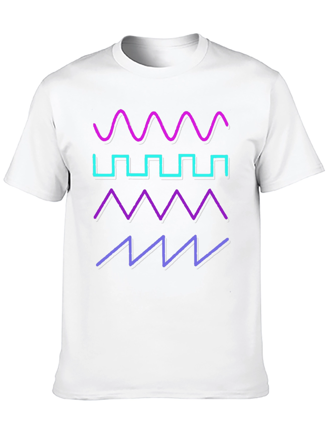 Black Retro Waveform T-Shirt - Synthwave Design view 10