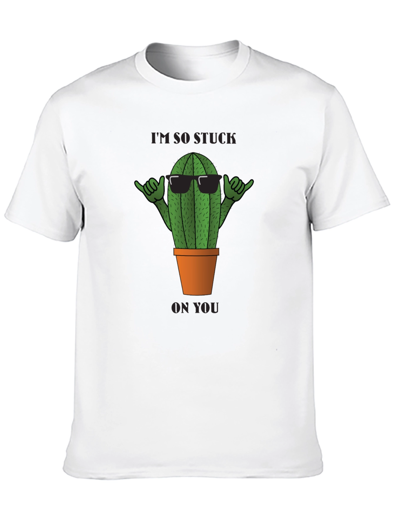 Black Cool Cactus T-Shirt - I'm So Stuck On You - Black view 10