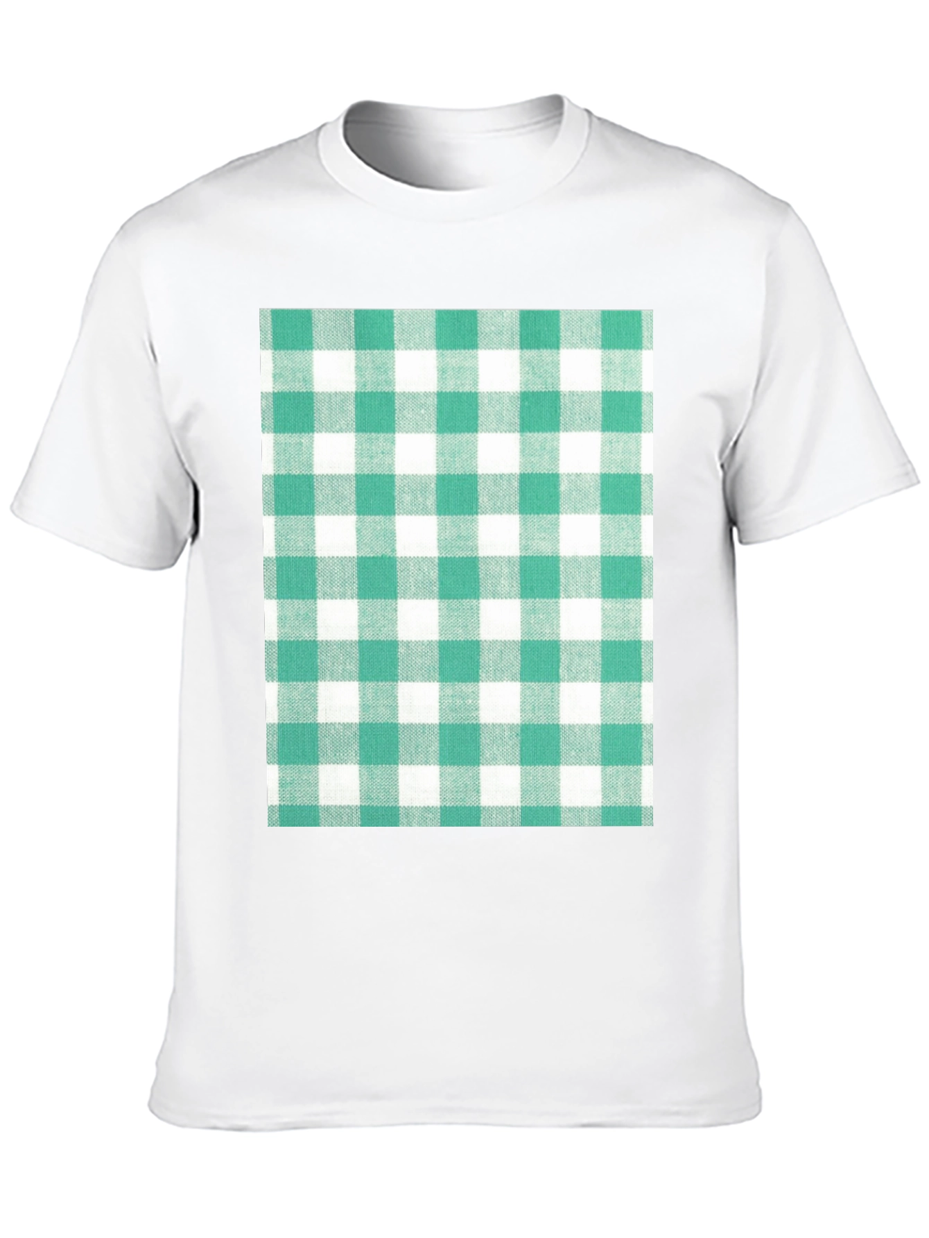 Black Gingham Pattern T-Shirt - Black view 10