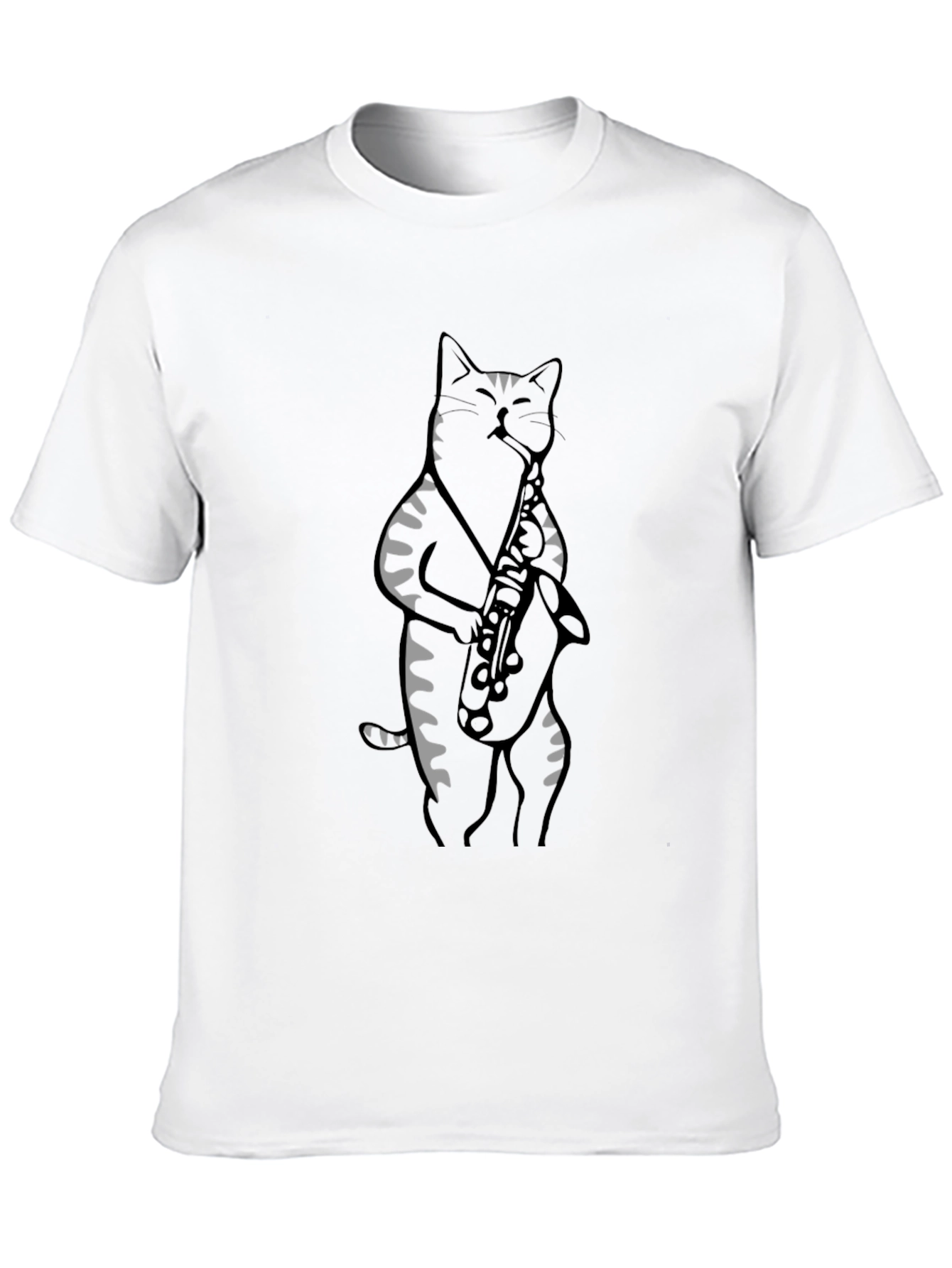 Black Cat Saxophone Player T-Shirt - Cool Music Tee view 10