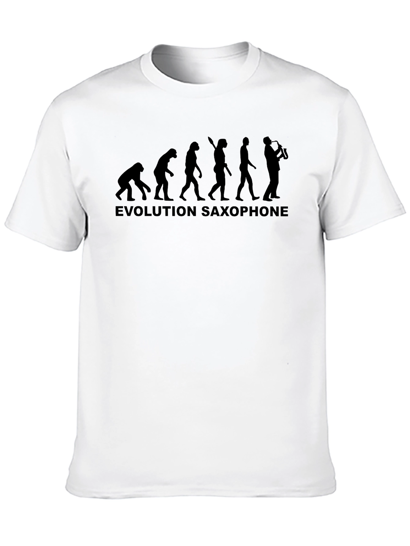 Black Evolution Saxophone Men's T-Shirt - Black view 10