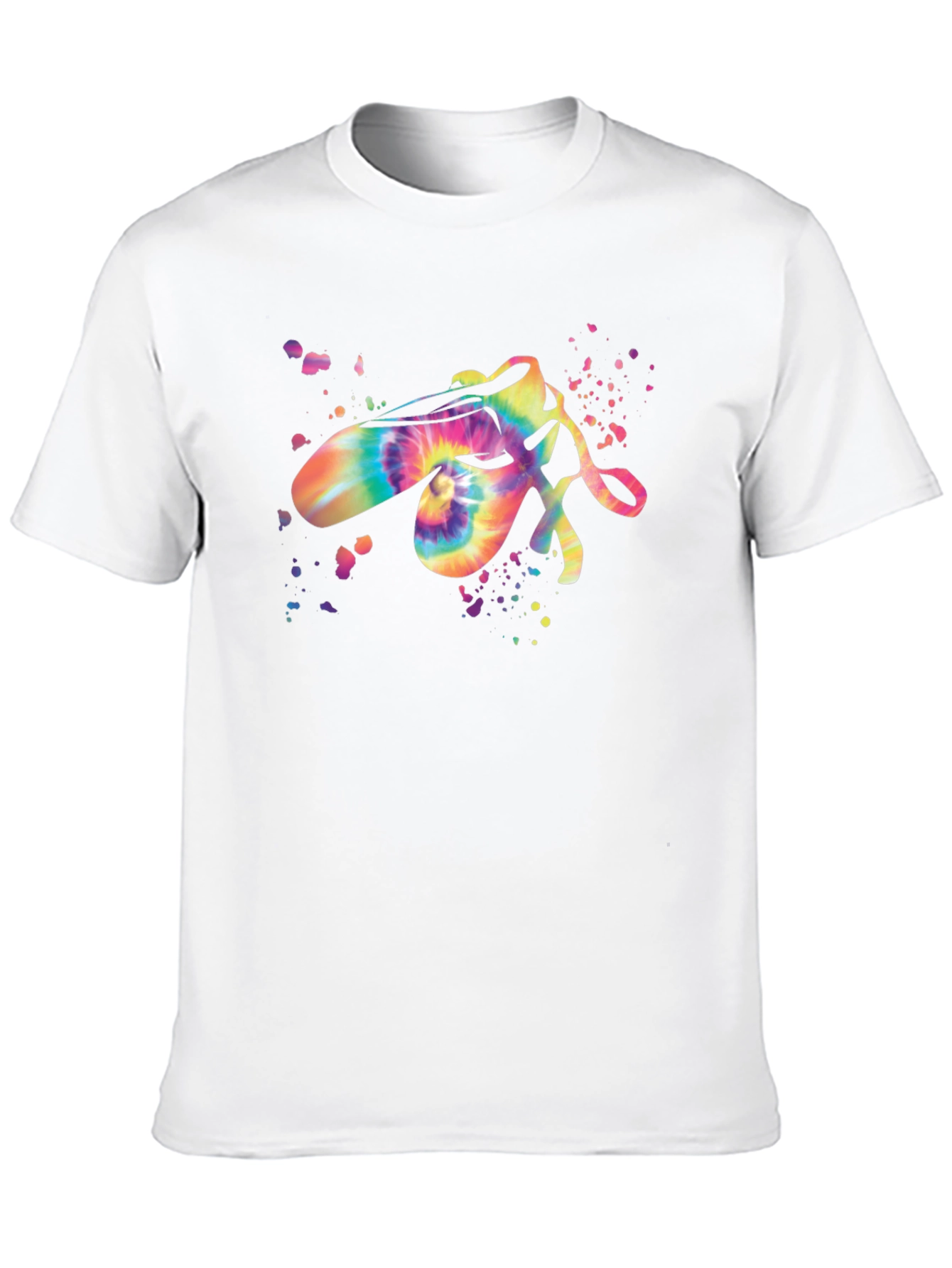 Black Tie Dye Ballet Pointe Shoes Graphic Black T-Shirt view 10