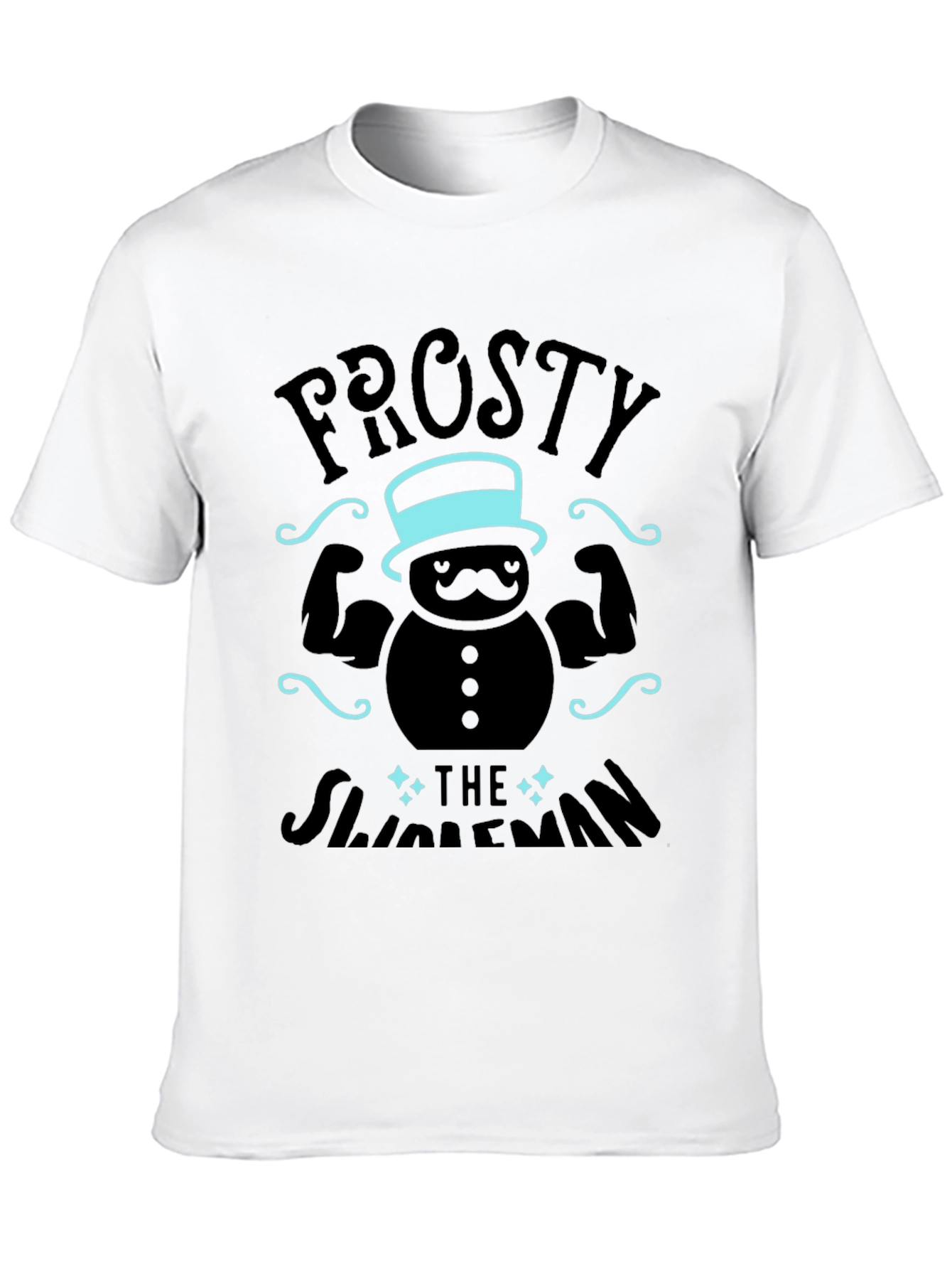 Black Frosty the Slimeman T-Shirt - Funny Gym Tee view 10