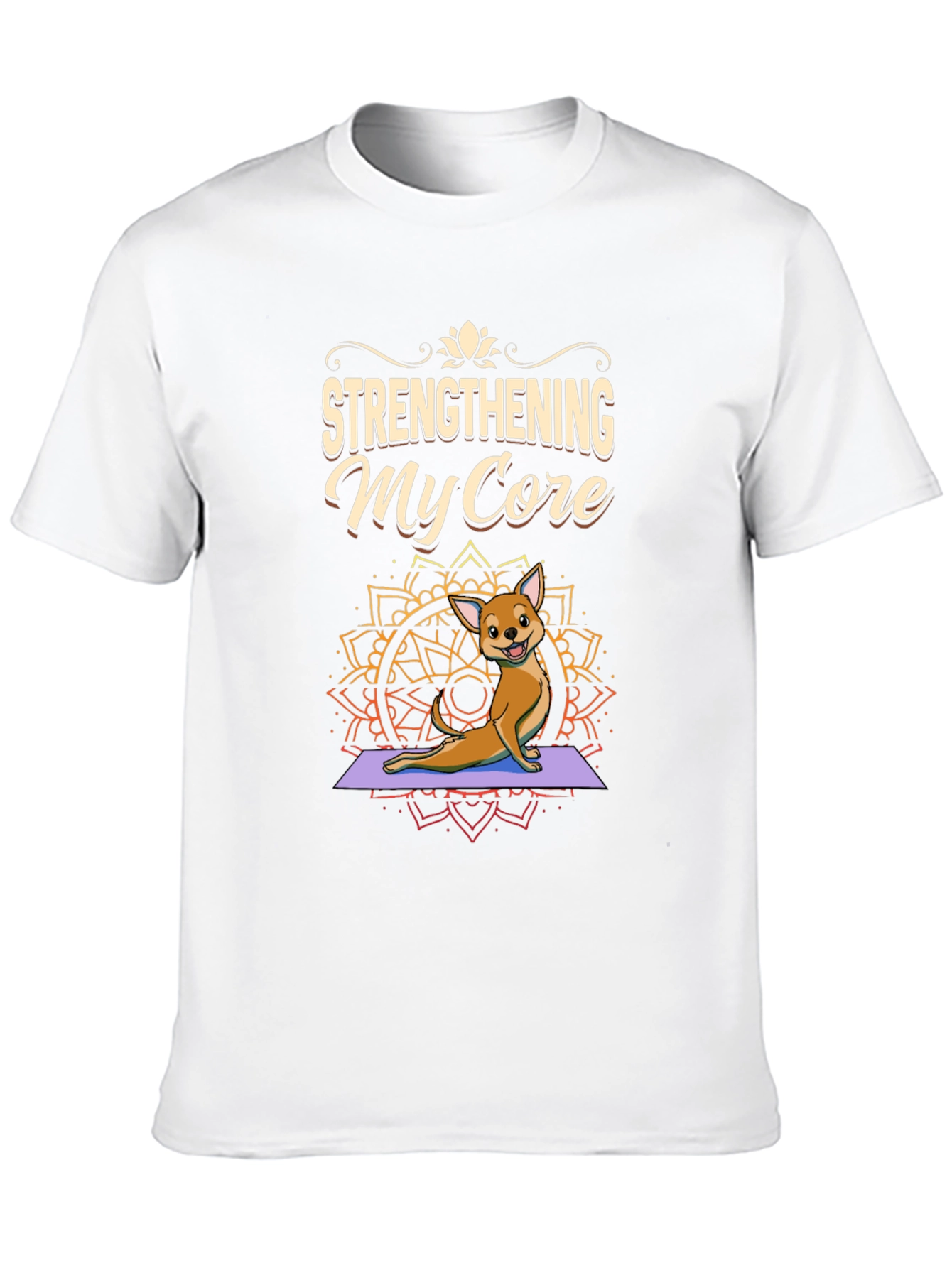 Black Yoga Dog Graphic Tee - Strengthening My Core view 10