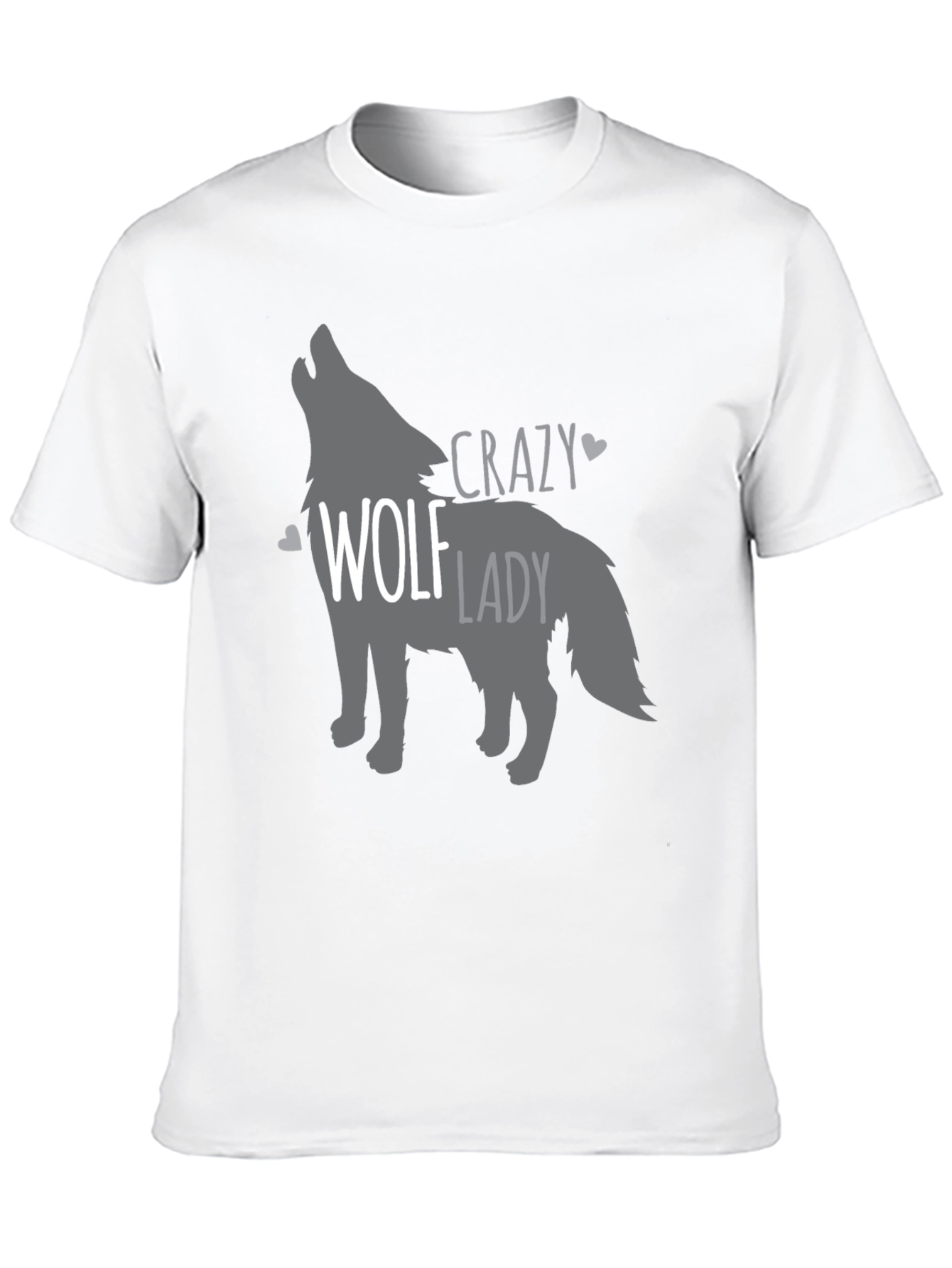 Black Crazy Wolf Lady T-Shirt - Animal Lover Tee view 10