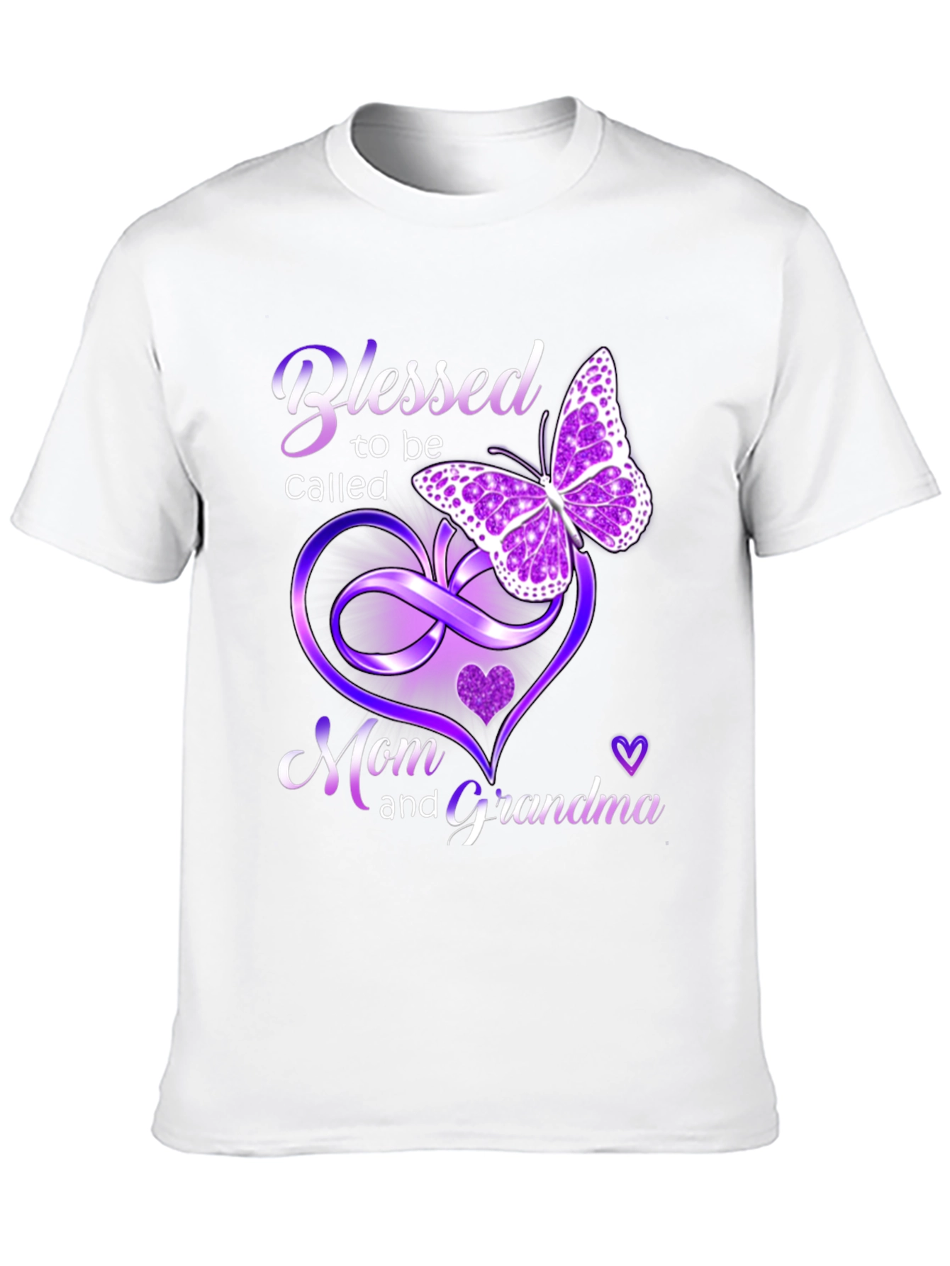 Black Blessed Mom and Grandma T-Shirt with Butterfly Design view 10