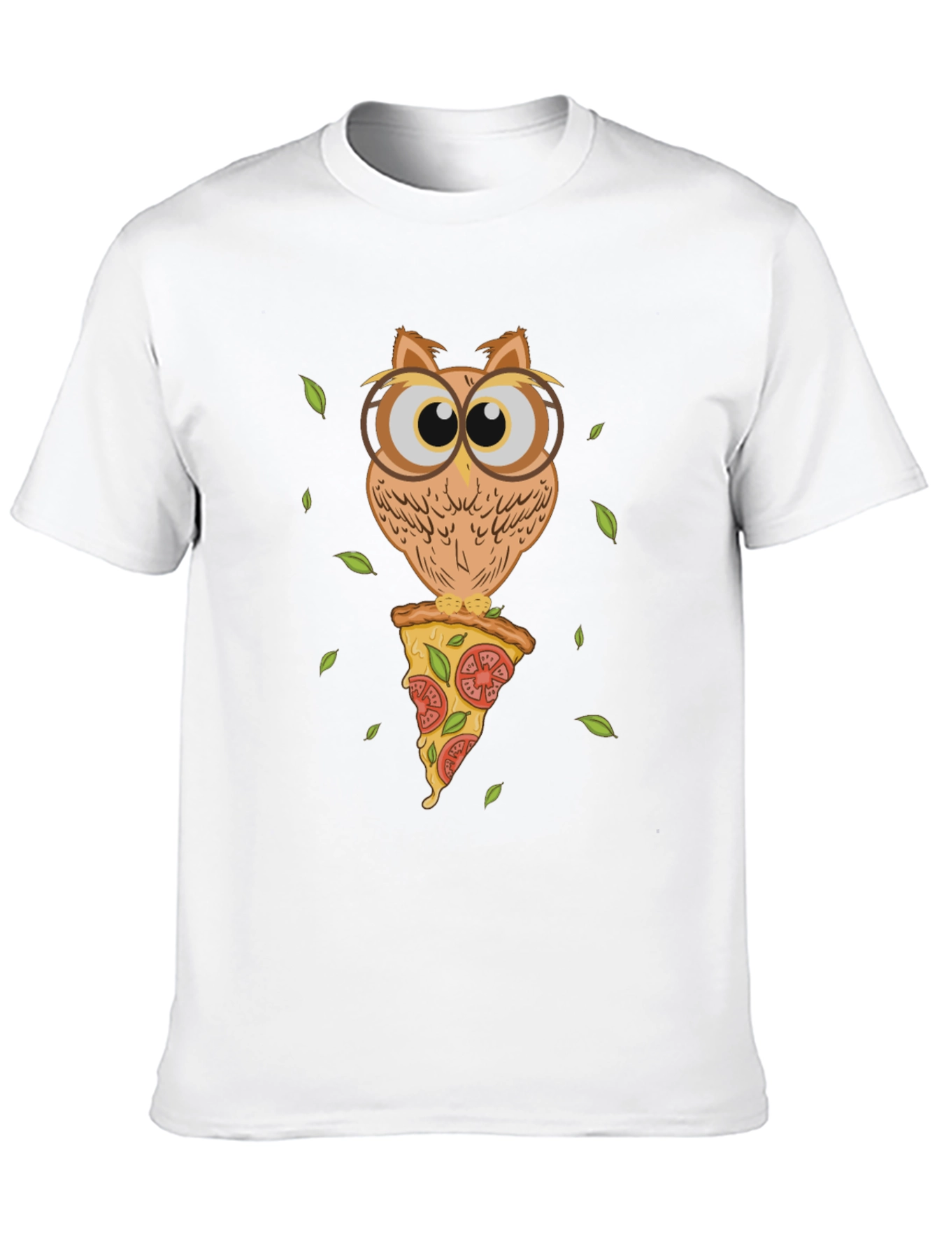 Black Owl Pizza Slice T-Shirt - Unique Graphic Tee view 10