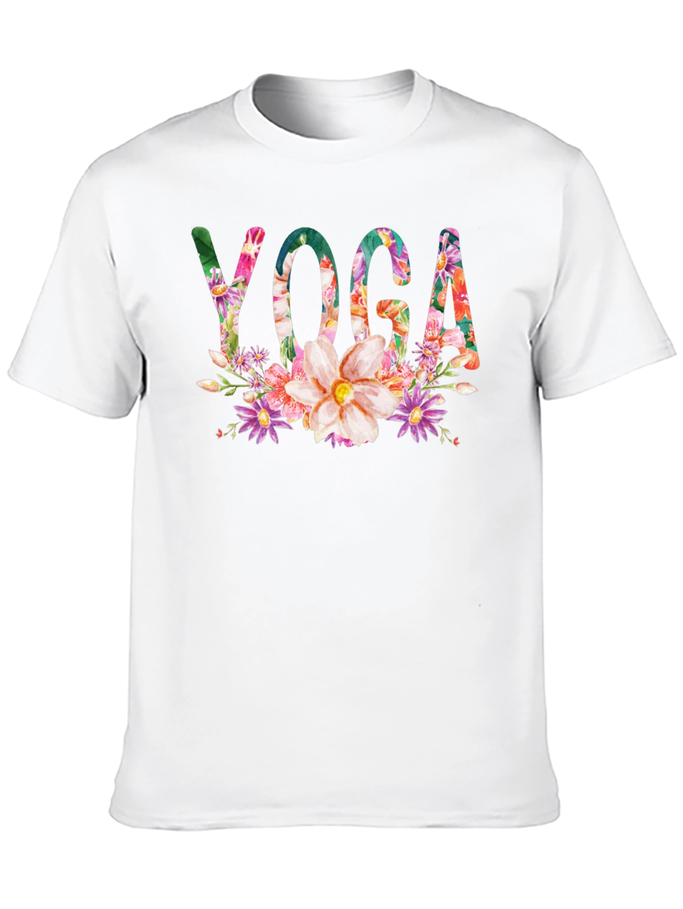 Black Floral Yoga T-Shirt - Black view 10