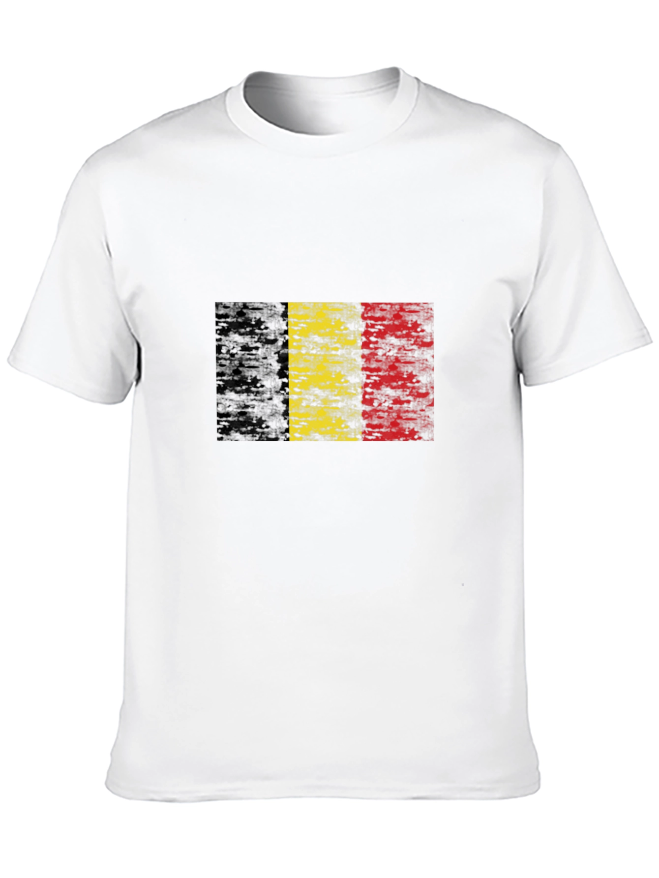 Black Belgium Flag Distressed T-Shirt Black view 10