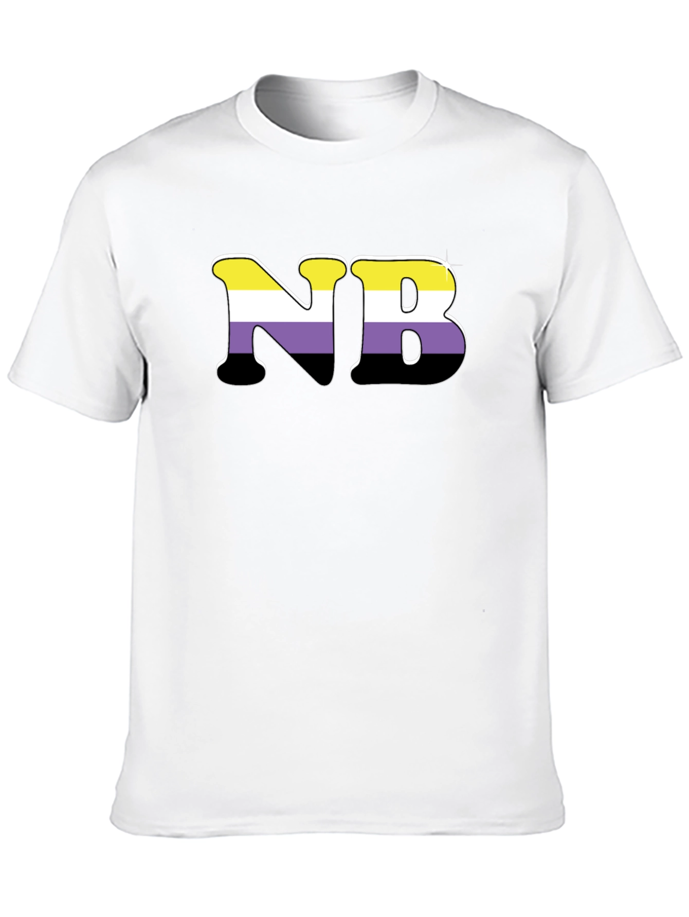 Black Nonbinary Pride T-Shirt - NB Initial Tee view 10