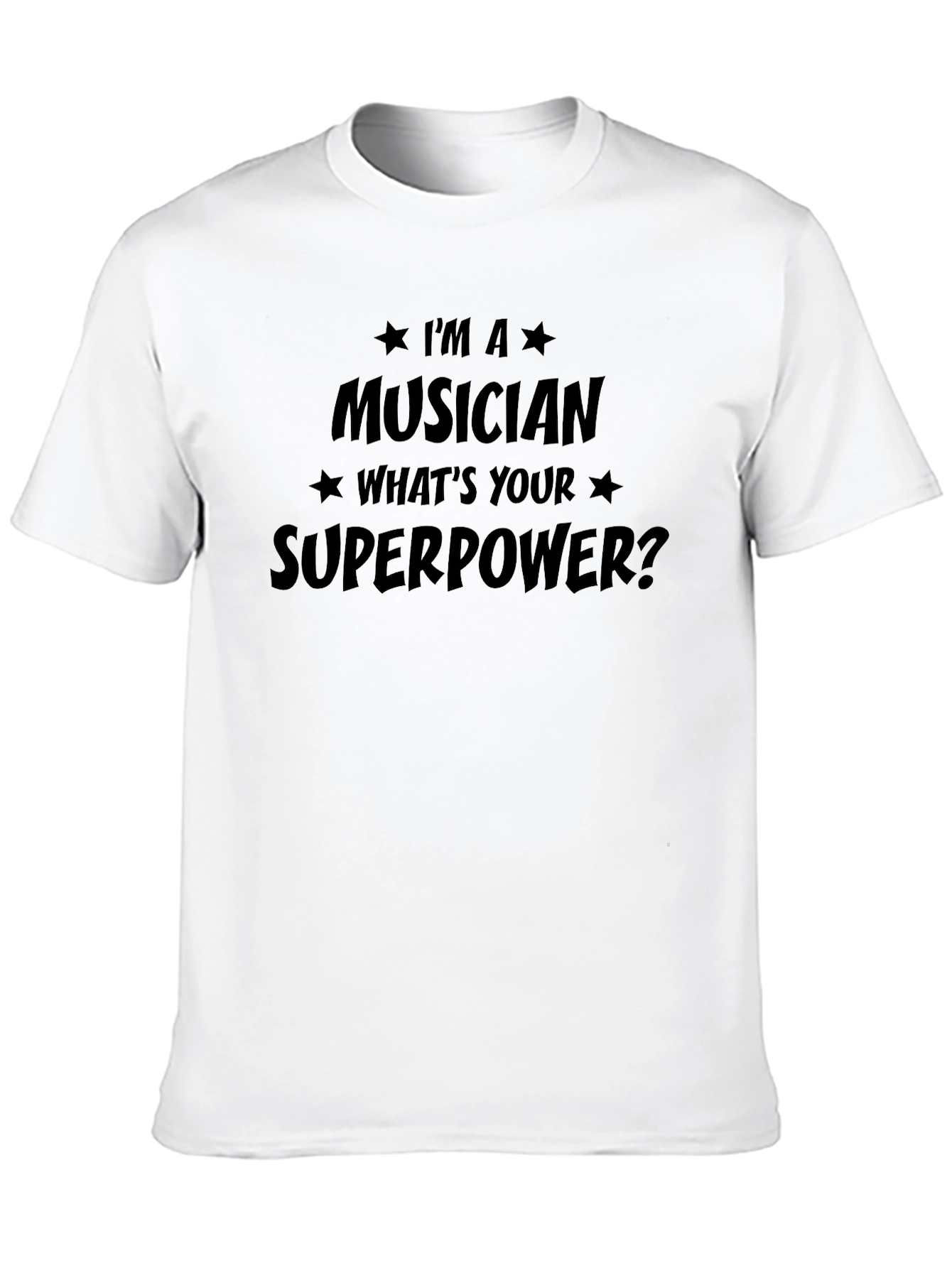 Black Musician Superpower T-Shirt - Black Novelty Tee view 10