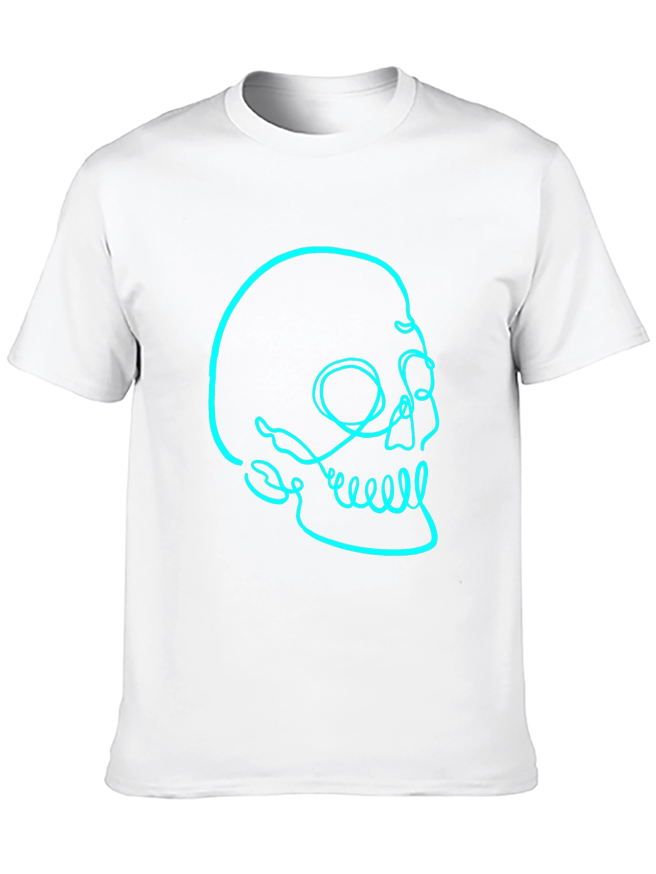 Black Men's Black T-Shirt with Skull Graphic view 10
