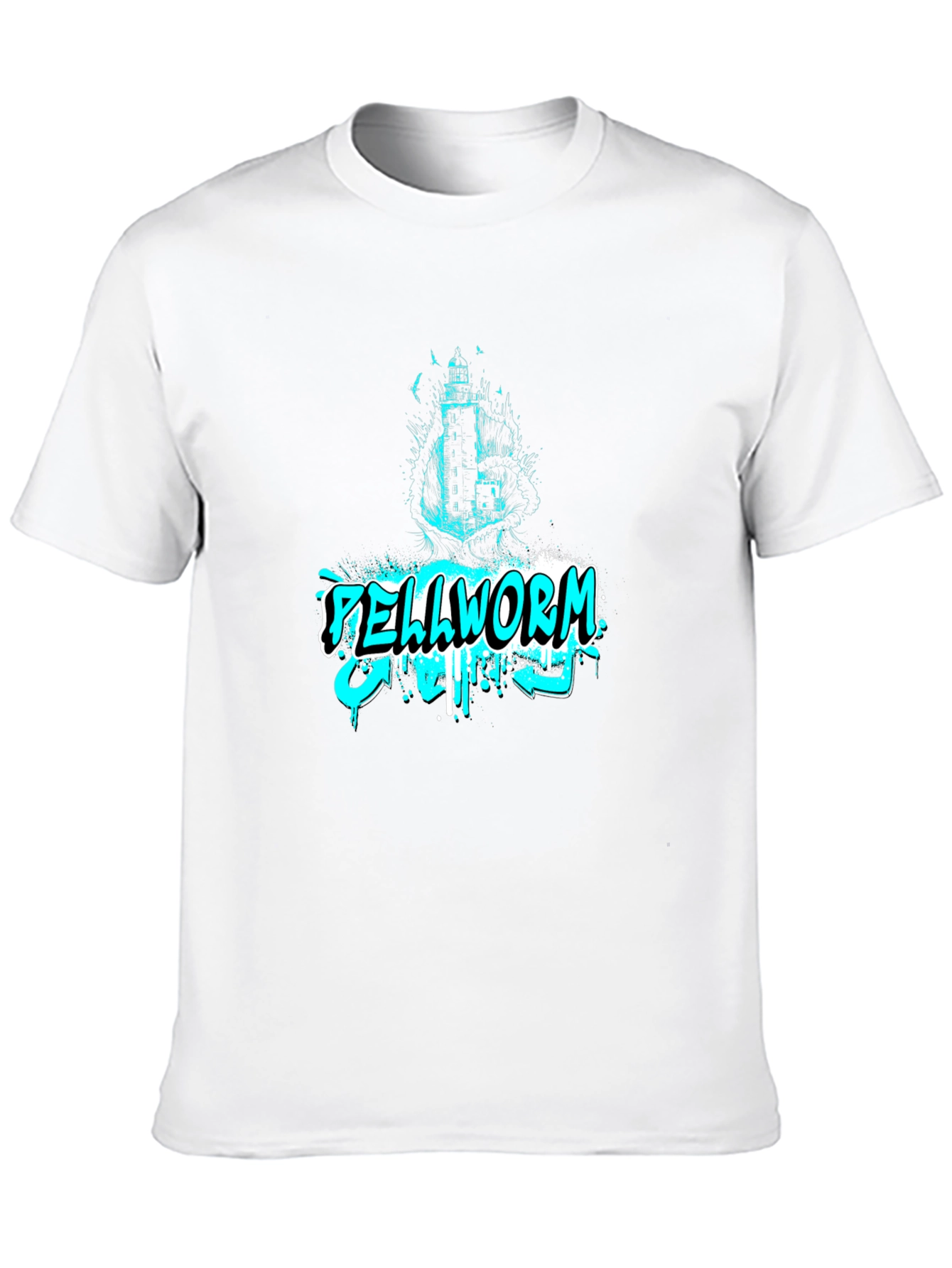 Black Hellworm Graphic Print Black T-Shirt view 10